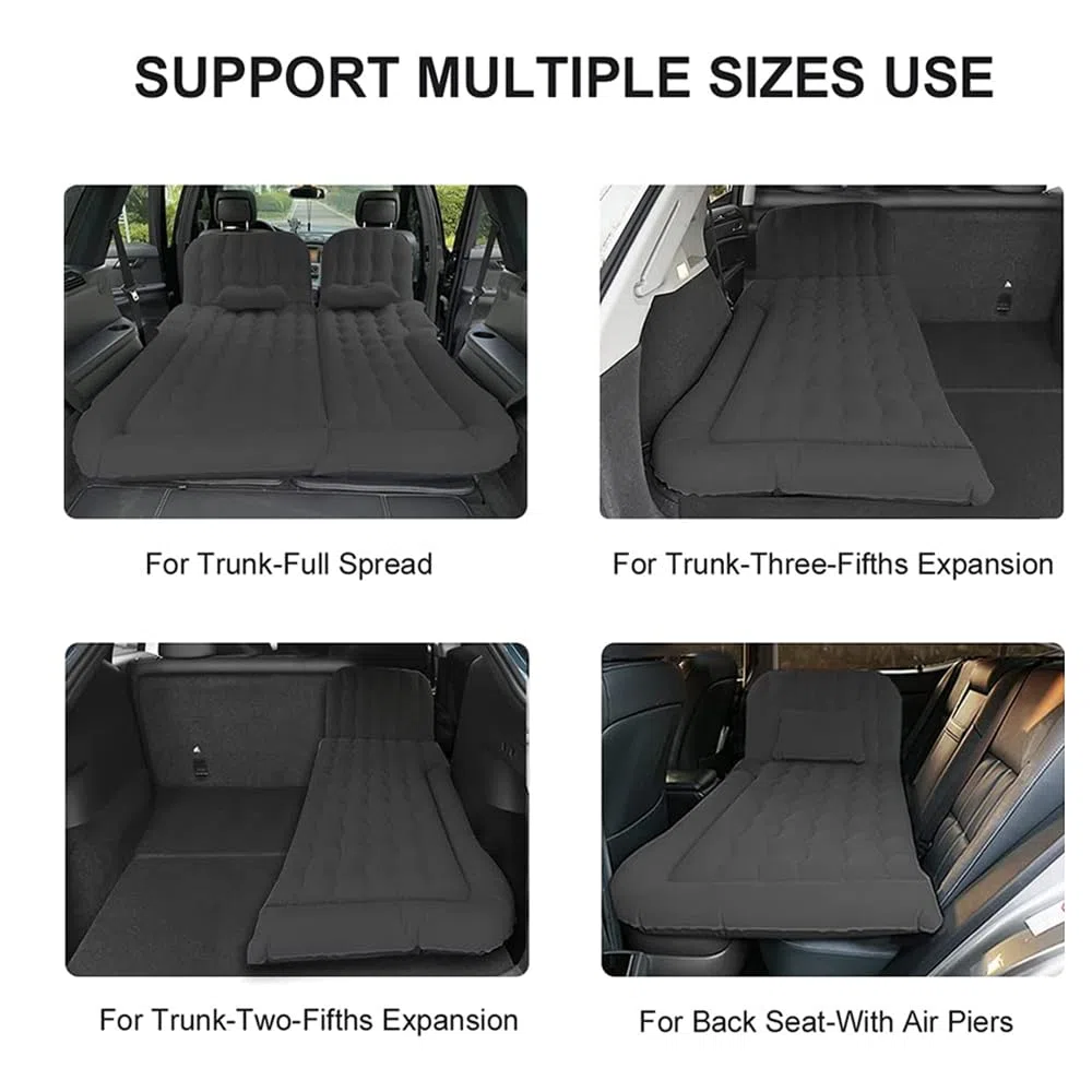 materac powietrzny SUV, materac podróżny do kempingu w samochodzie, zgrubny nadmuchiwany materac z powierzchnią flokowaną i PVC, do podróży, wędrówek, pełnowymiarowa nadmuchiwana mata do spania