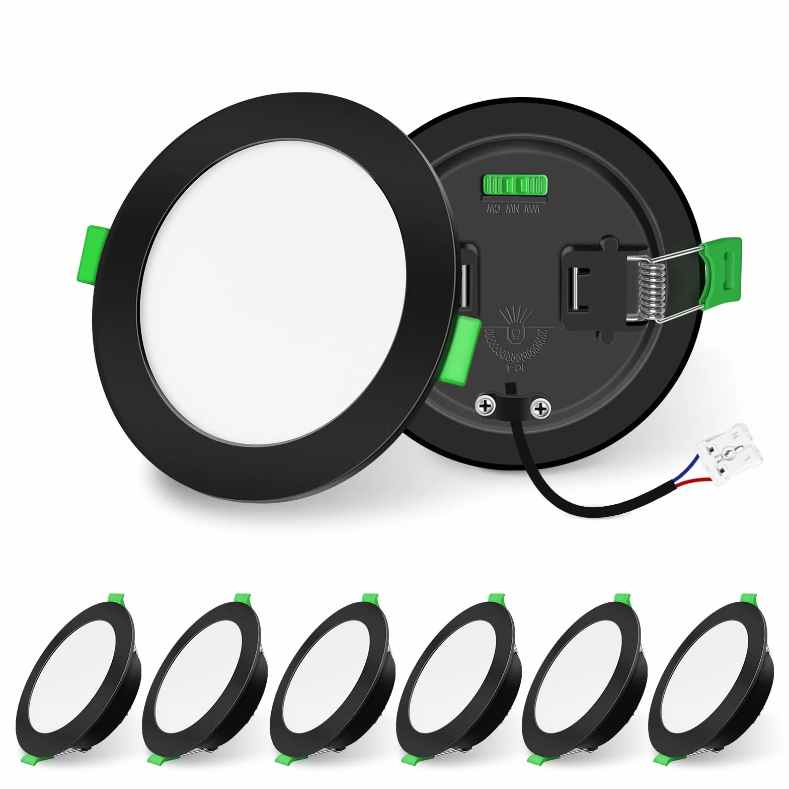 ALUSSO LIGHTING Czarny reflektor LED do zabudowy 10W 1050lm 3000K 4000K 6500K regulowany ściemnialny