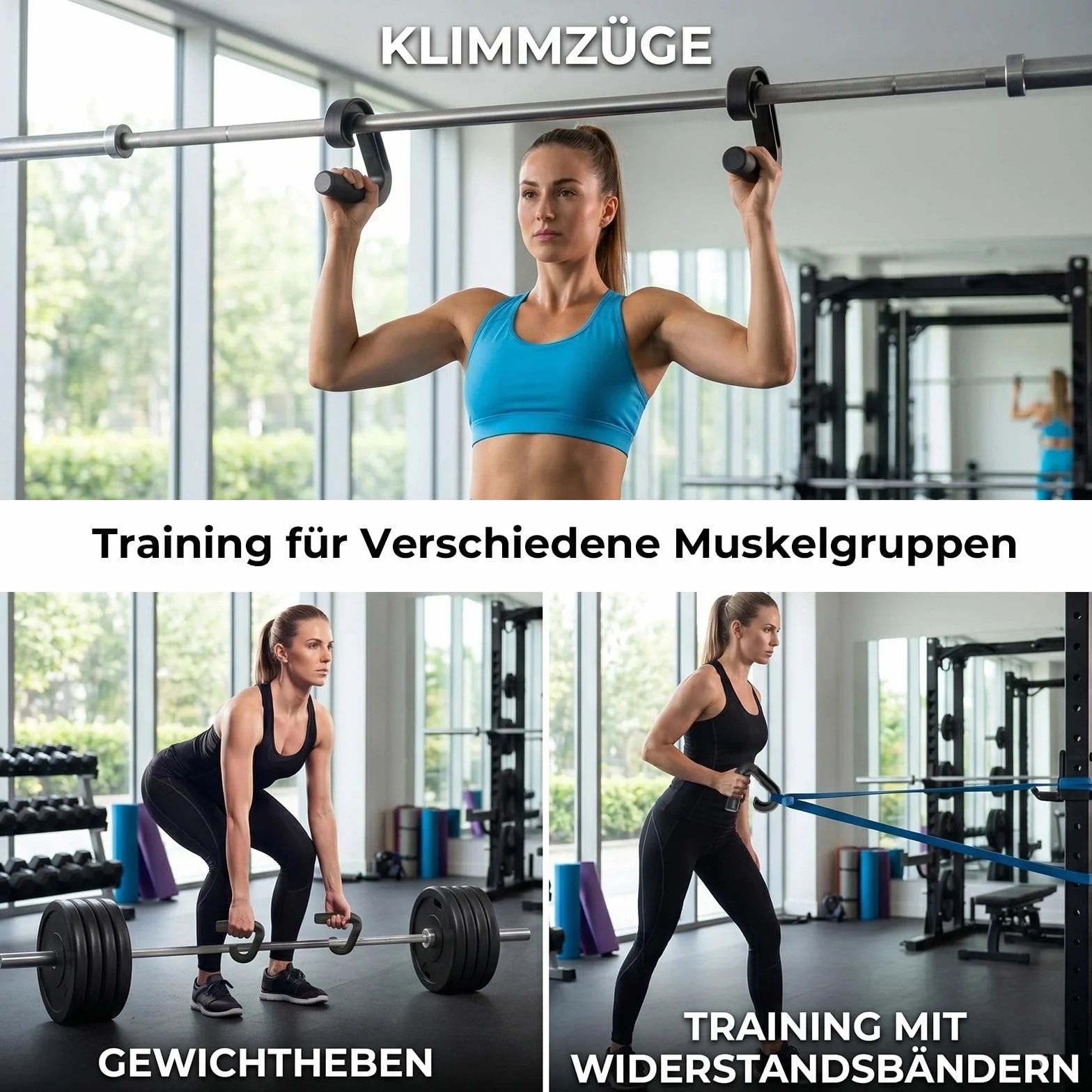 2 szt. Double D Fitness uchwyty 90 stopni, haki do podciągania, uchwyty do podciągania, uchwyty do podciągania, do drążków do podciągania, treningu pleców, długich hantli