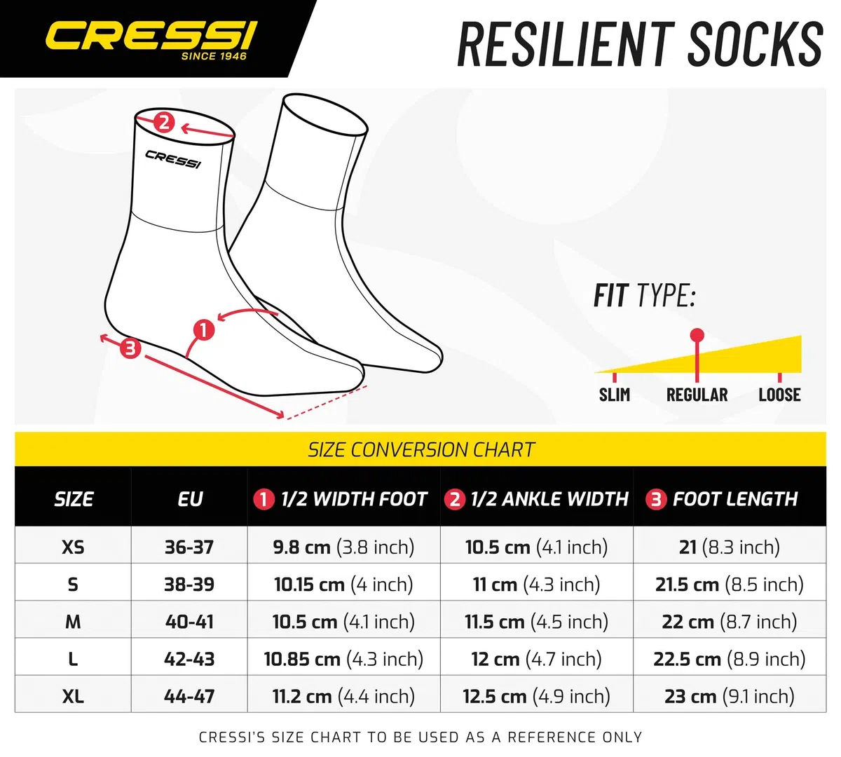 Cressi Skarpety neoprenowe Uniseks Black Neoprene Socks Resilient