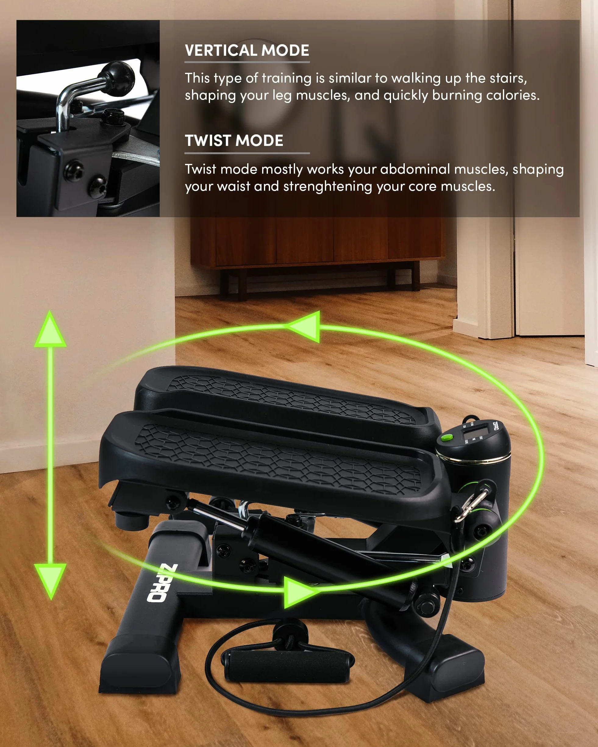 Zipro Roam Swing Stepper, Czarny, 40 x 36 x 24 cm