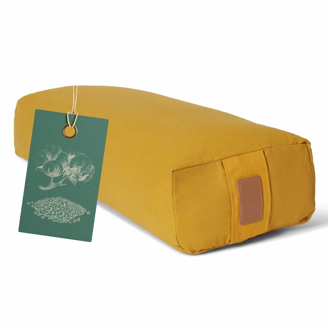 #DoYourYoga Yoga Bolster »Paravati« z ekologiczną łuską gryki (KBA), poszewka nadająca się do prania, 67 cm x 13 cm, poduszka do medytacji/poduszka do siedzenia/poduszka zafu do Yin Yoga - curry żółty