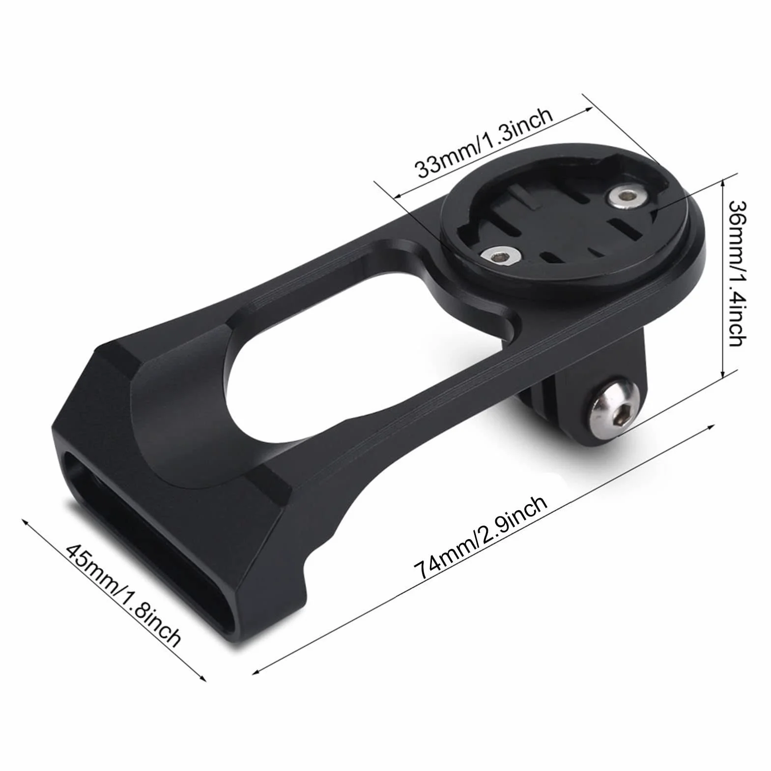 Przedłużacz roweru, uchwyt rowerowy na komputer rowerowy ze stopu aluminium rower rozsuwany uchwyt (czarny)