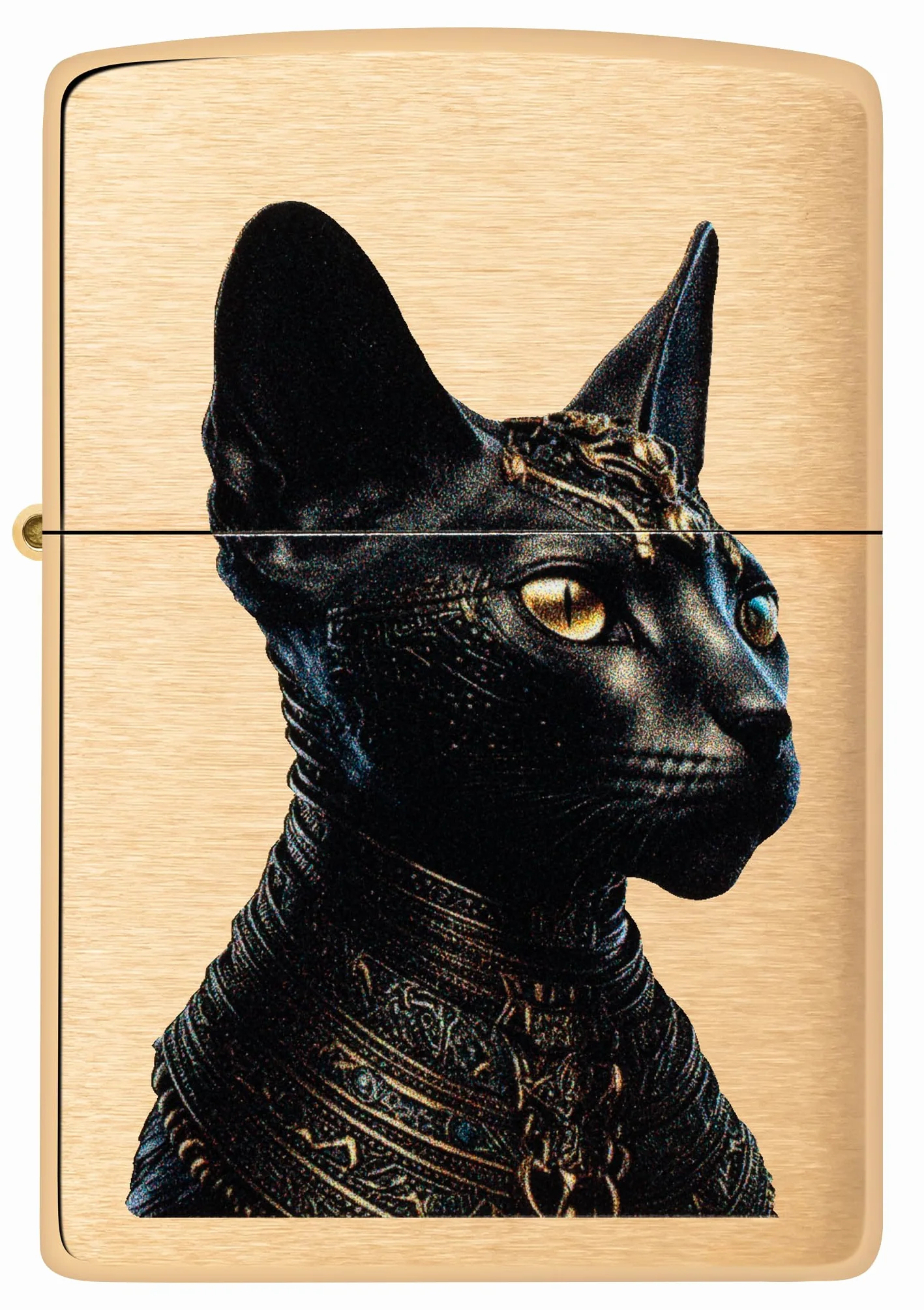 Zippo Egyptian Cat Zapalniczka Sztormowa, Szczotkowany Mosiądz, Wiatroodporna, Wielokrotnego Użytku