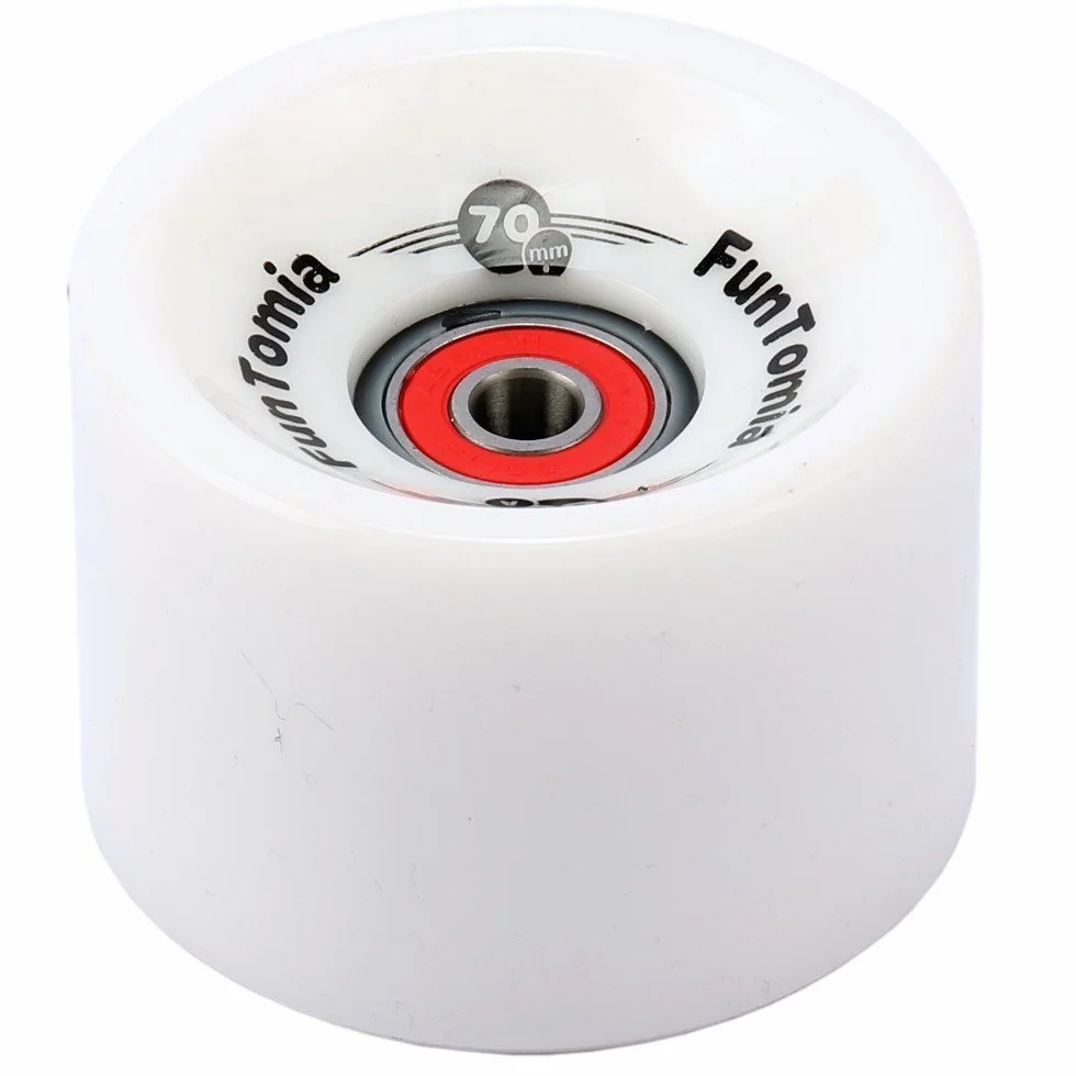FunTomia 4 sztuki kółek do longboardu/deskorolki (Big Wheels) 70x51mm 80A lub 86A w zestawie łożyska kulkowe ABEC-9