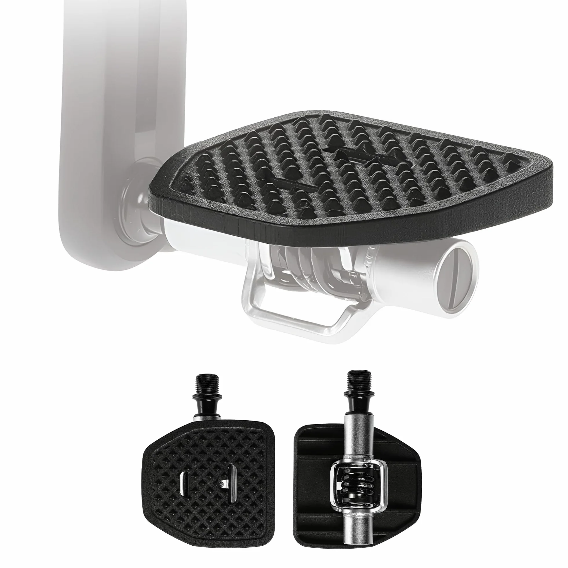 CB| Adapter do pedałów Crankbrothers Eggbeater i Candy MTB | Nie wymaga żadnych klamek | Przekształca bez zacisków w płaskie pedały | Dodaje przyczepności i komfortu …