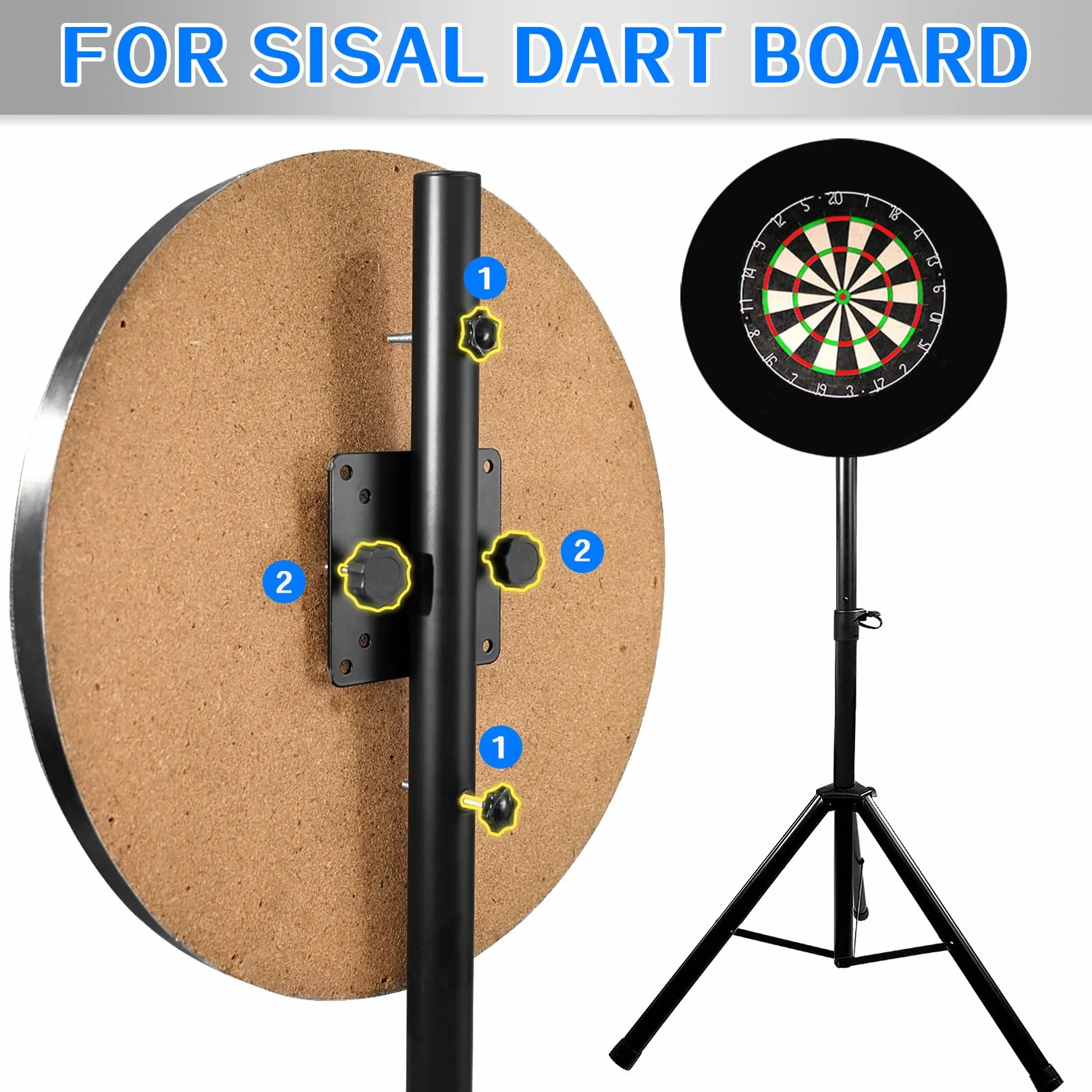 Turnart Stojak do darty, akcesoria do tarczy elektronicznej, 106-200 cm, ciężki stojak, 3,7 kg
