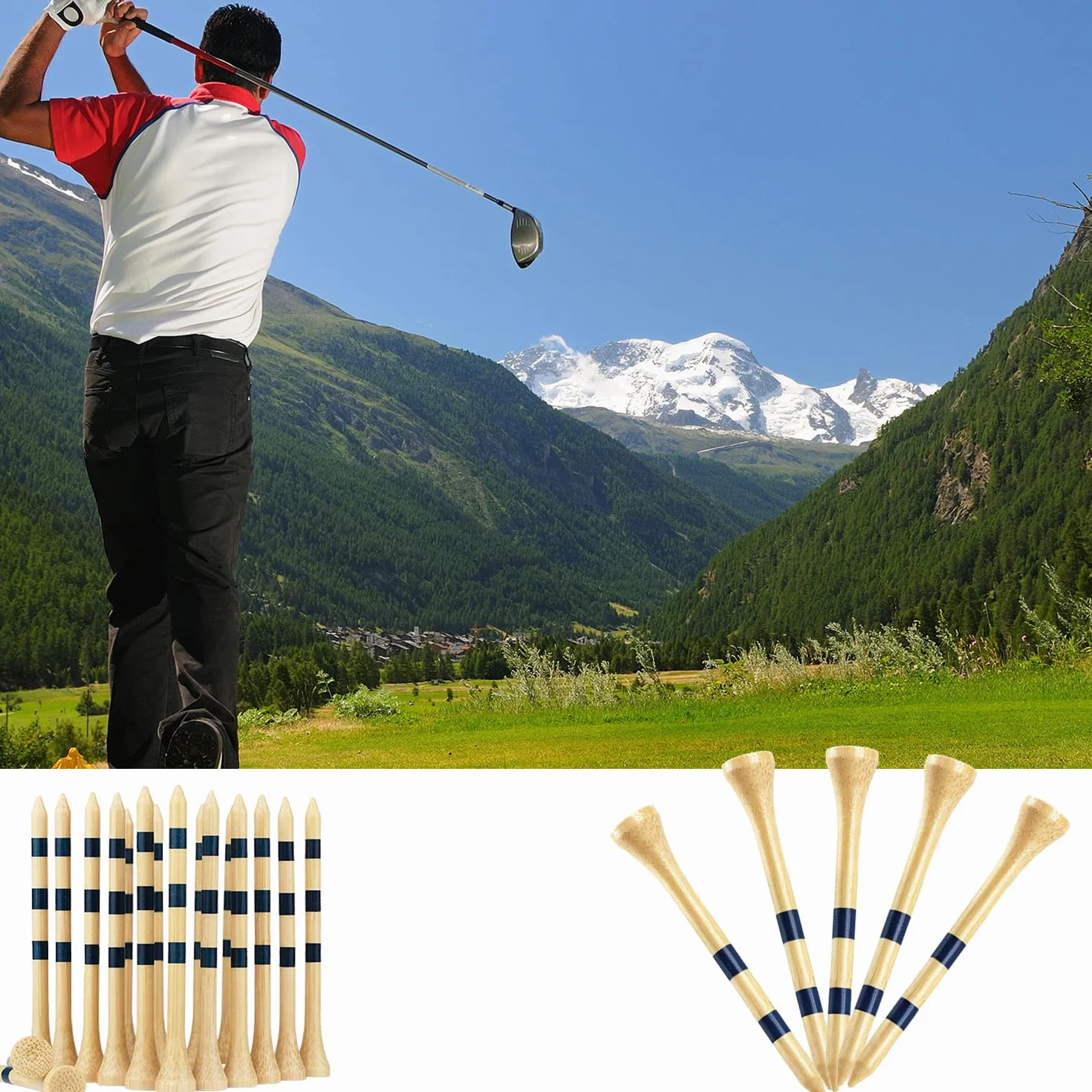 ACONDE Drewno Golf Tees, bambus, żółte