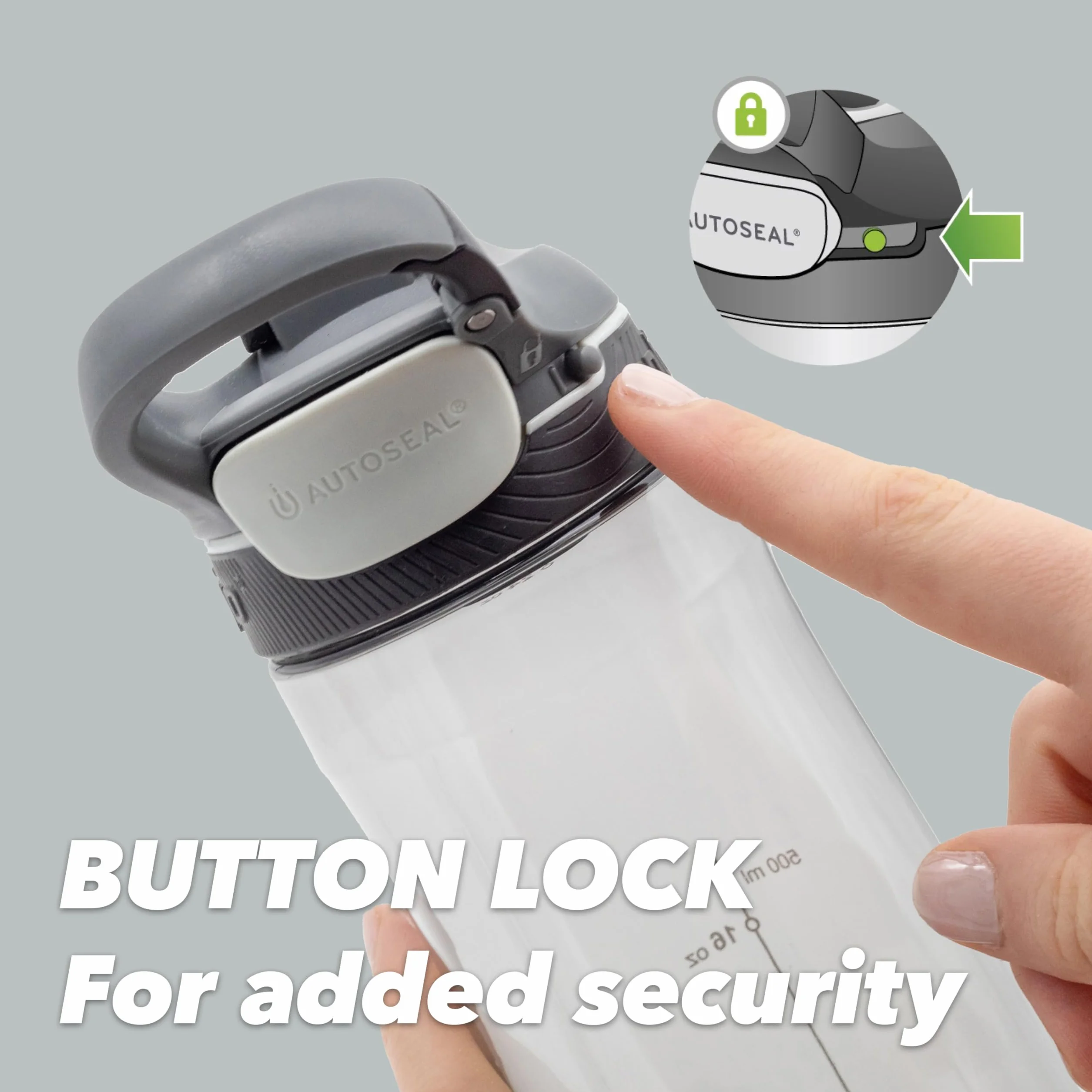 Contigo Cortland Autoseal Butelka na wodę, duża, 720 ml, bez BPA, butelka sportowa, szczelna butelka na napoje, idealna do szkoły, na siłownię, rower, do biegania, wędrówek