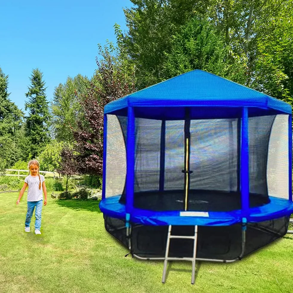 Surakey Okrągły daszek trampoliny, ochrona przed słońcem, 305 cm, ochrona przed deszczem i śniegiem, na zimę i lato