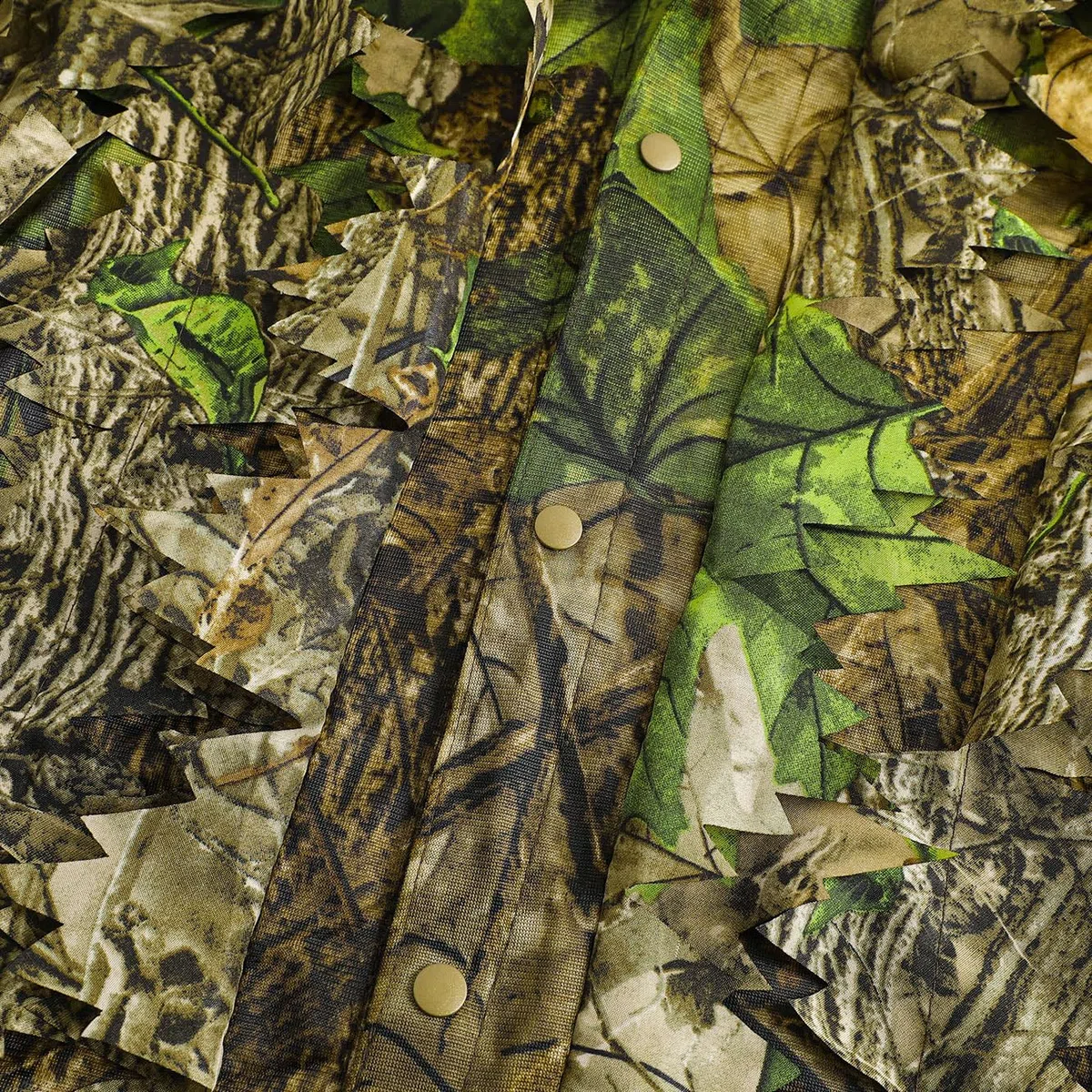 Camo kurtka myśliwska, kombinezon z liści