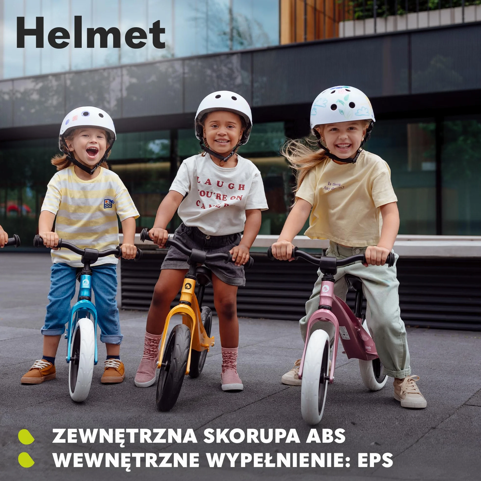 LIONELO Helmet Ochronny Kask Rowerowy dla Dzieci, Regulowany 50-56 cm, Osłona na Podbródek, Kask Dla Dziewczynek i Chłopców z Certyfikatem Intertek, Rozmiar S
