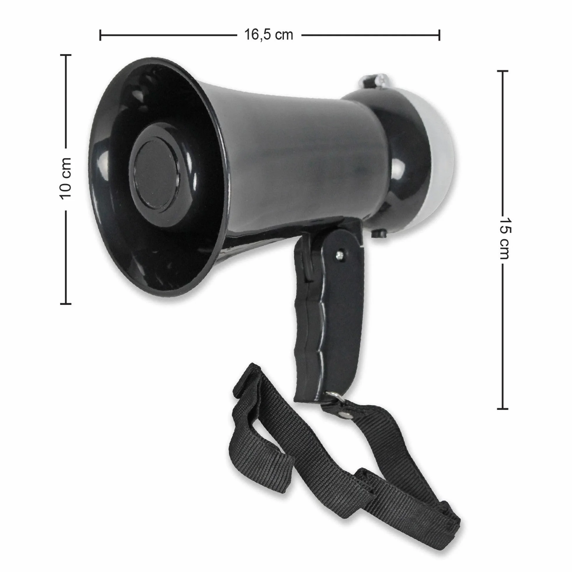 Mini megafon 10 W z głośnikiem, syreną i regulowaną głośnością