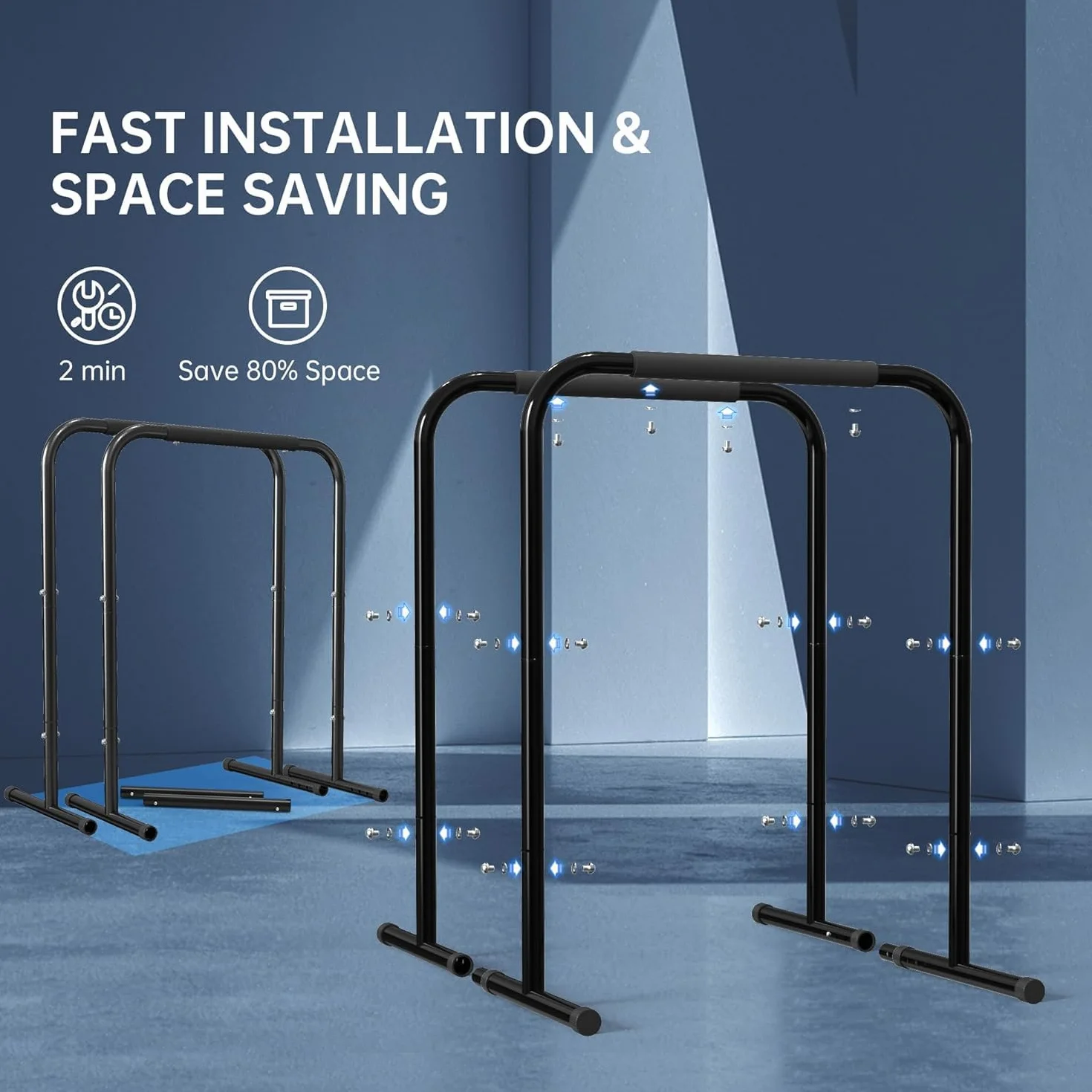 leikefitness Pull Up Dip Station trening siłowy stojaki do dipów stacja tricep dips push-up do domowej siłowni