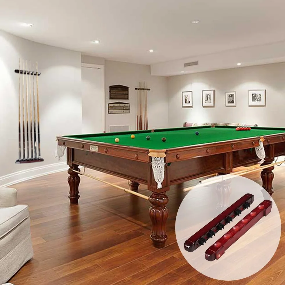 Drewniany stojak na kije bilardowe uchwyt ścienny Set Pool Cue Rack