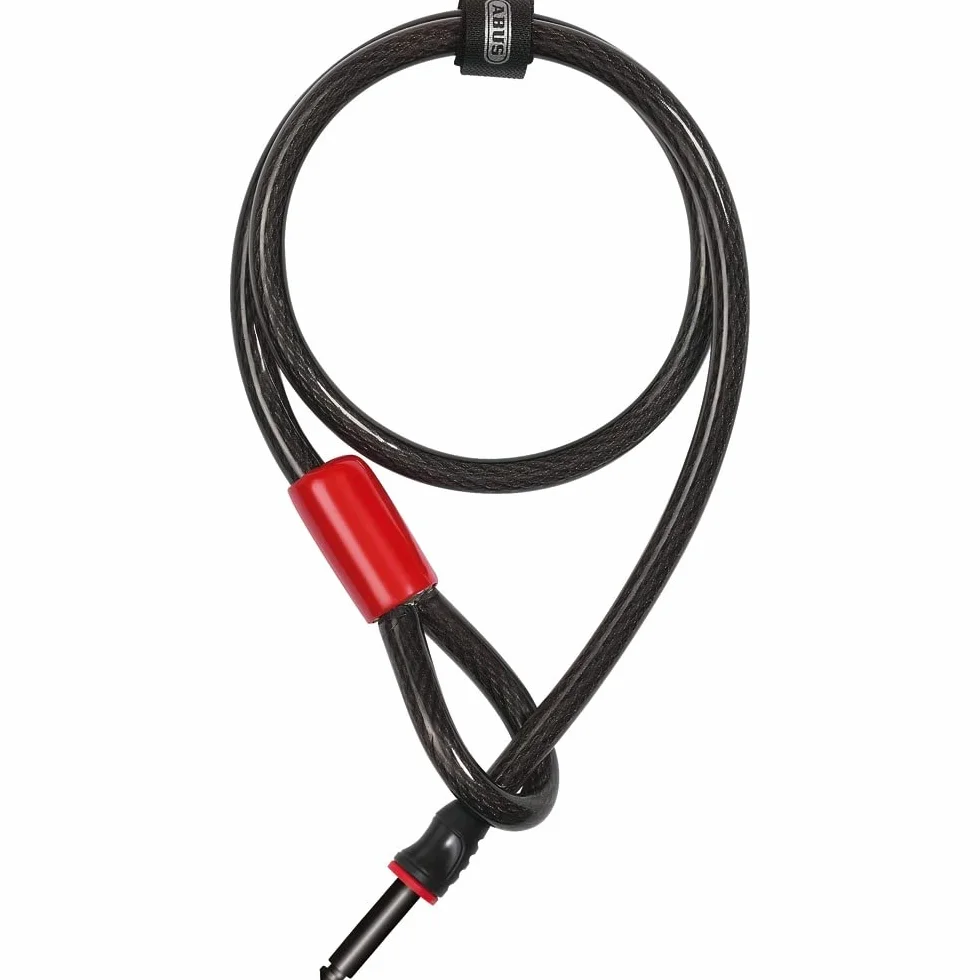 ABUS Kabel wtykowy z blokadą ramy - kabel adaptera 12/100 - zamek rowerowy o długości 100 cm - kabel stalowy o grubości 12 mm, czarny