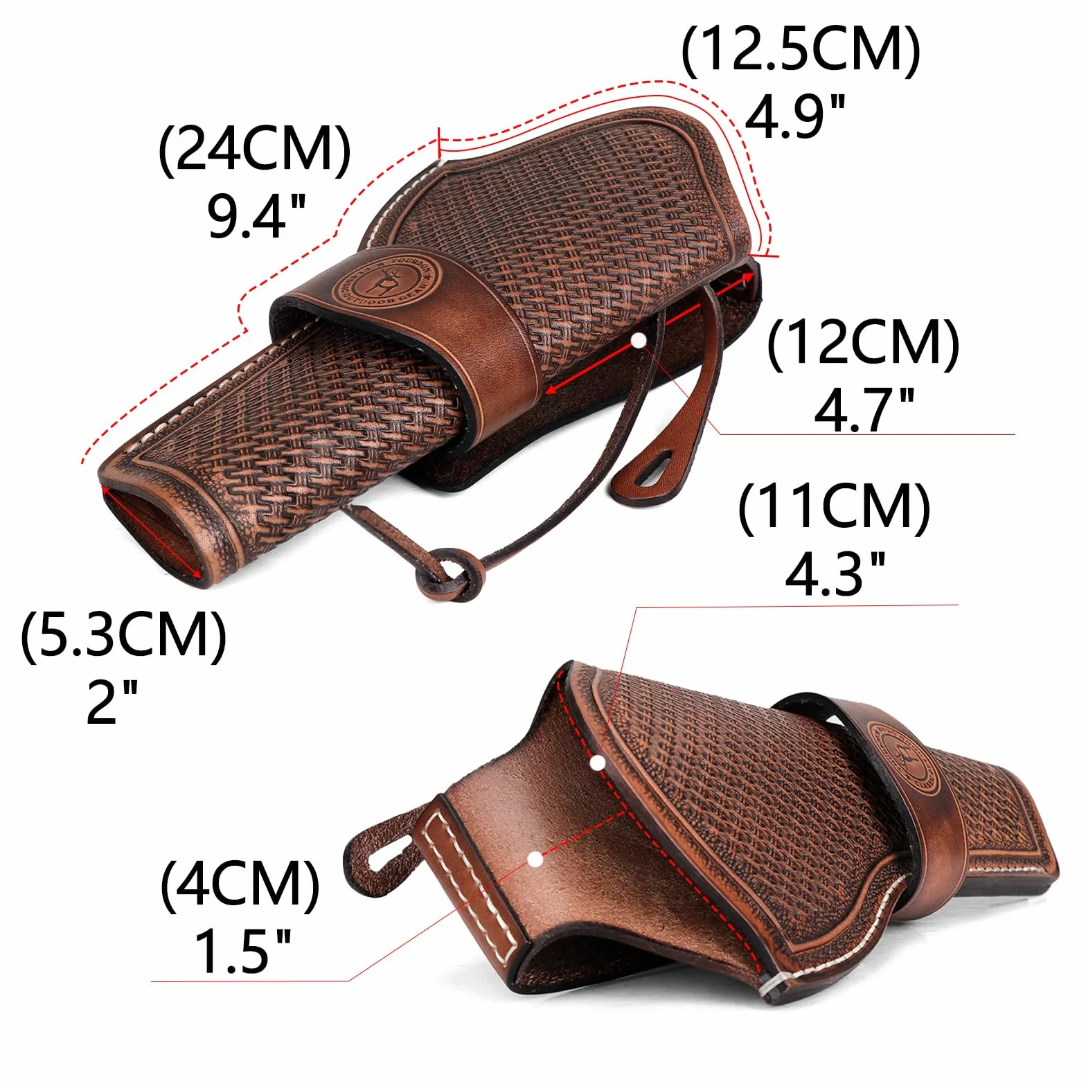 TOURBON Kabura na pistolet z prawdziwej skóry western kowbojski pas kabury rewolwer pistolet torba do przenoszenia