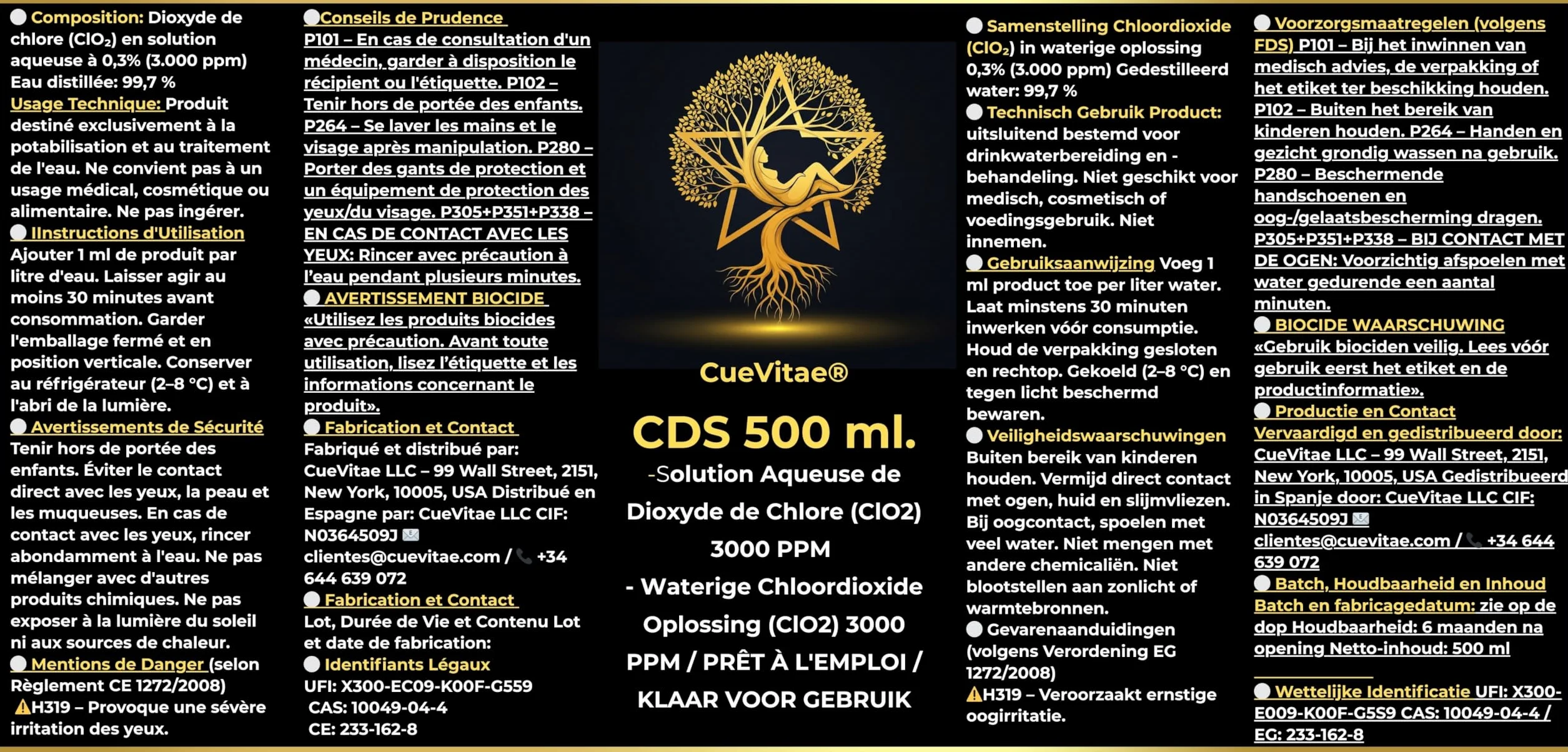 CDS 500 ml x 2 (dwutlenek chloru 3000 ppm / 0,3%) – bursztynowy szklany pojemnik ze strzykawką dozującą – ekskluzywne rozwiązanie do uzdatniania wody
