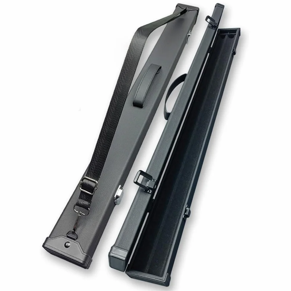 1×1 Twarde pudełko na kije bilardowe, ​​1/2 kija bilardowego Twarde pudełko Etui na kij do snookera Miękka wyściółka z pianki Pojemnik do przenoszenia Uchwyt na etui na kije bilardowe, 1 sztuka, 85 cm