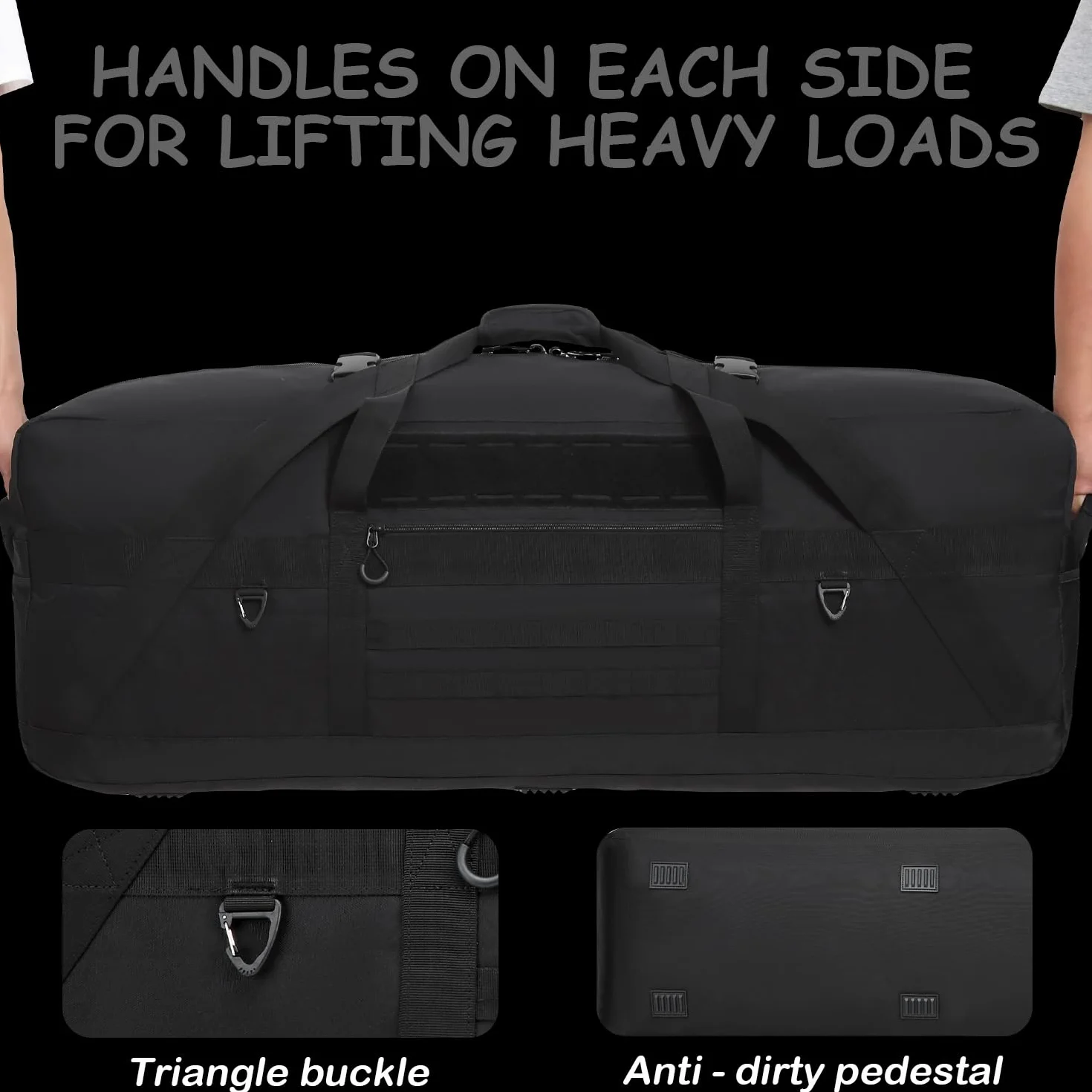 125L torba podróżna, duża torba sportowa, torba treningowa XXL dla mężczyzn, torba sportowa na siłownię, na saunę, fitness, weekender, camping, czarny, sporttasche 125L, Klasyczny