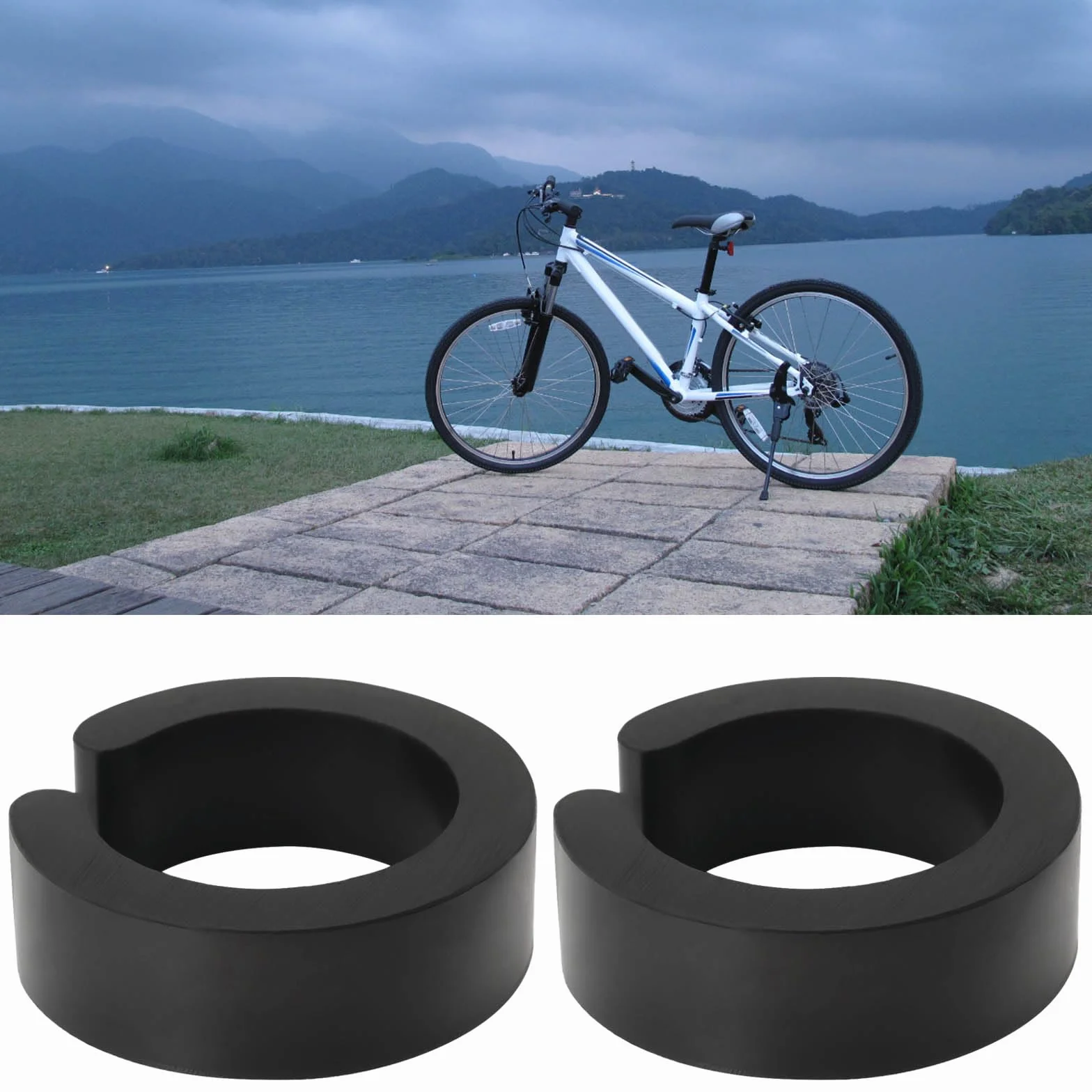 Create idea Gumowa podkładka redukcyjna typu otwartego 22,2/25,4 mm do adaptera kierownicy rowerowej 31,8 mm lub montażu kompatybilna z uchwytami na butelki do komputera rowerowego
