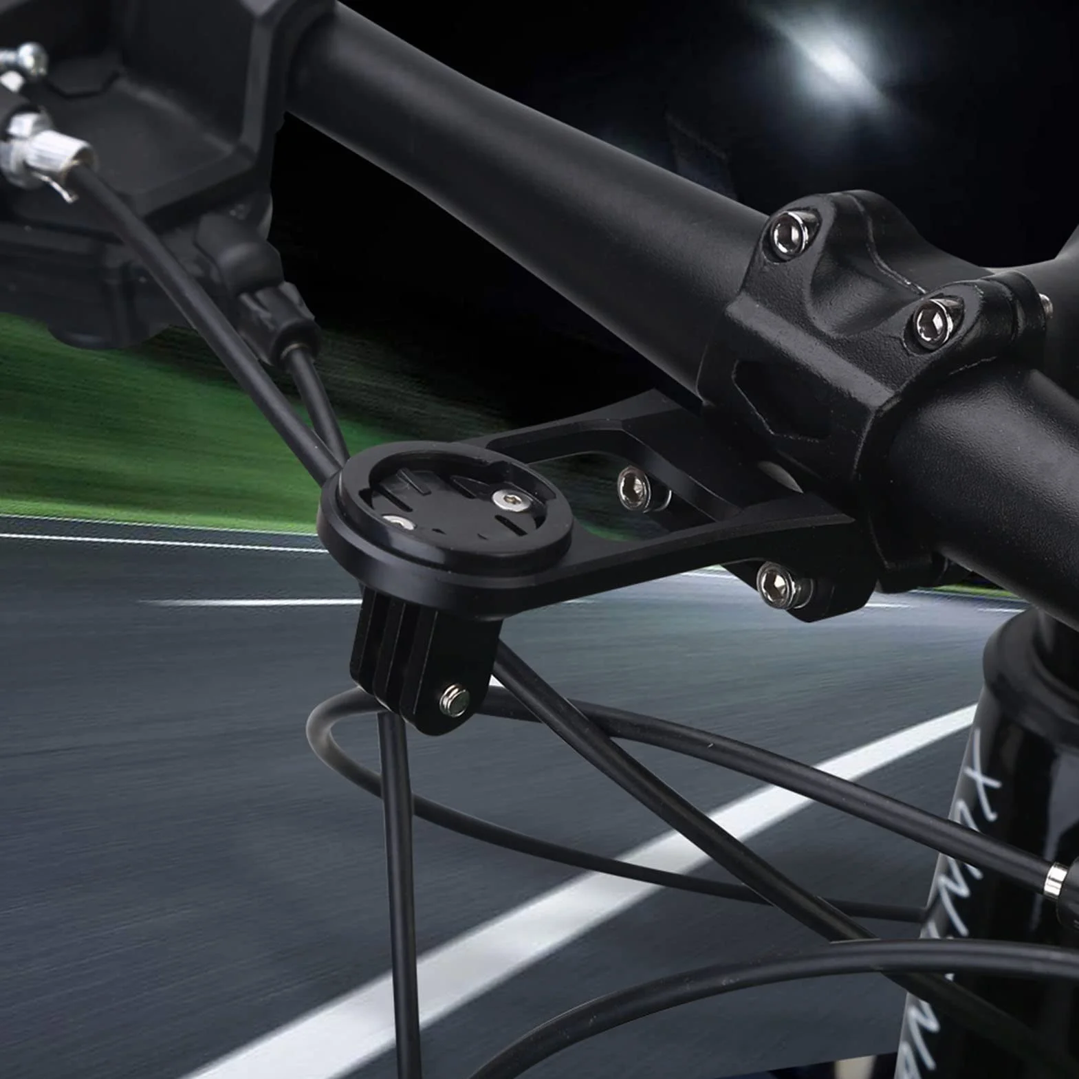 Przedłużacz roweru, uchwyt rowerowy na komputer rowerowy ze stopu aluminium rower rozsuwany uchwyt (czarny)
