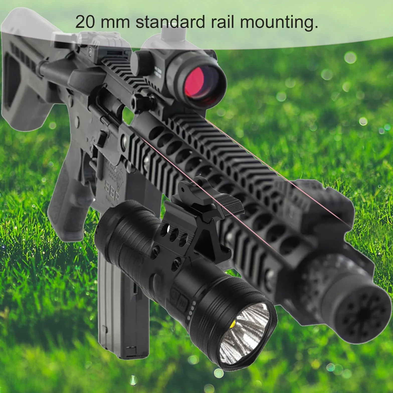 Uchwyt szybkomocujący do latarki, 21 mm szczelina, do rury o średnicy 25,4 mm, uchwyt na latarkę ze stopu aluminium, czarny | kompatybilny z soczewkami LED, latarką policyjną, bezpieczną