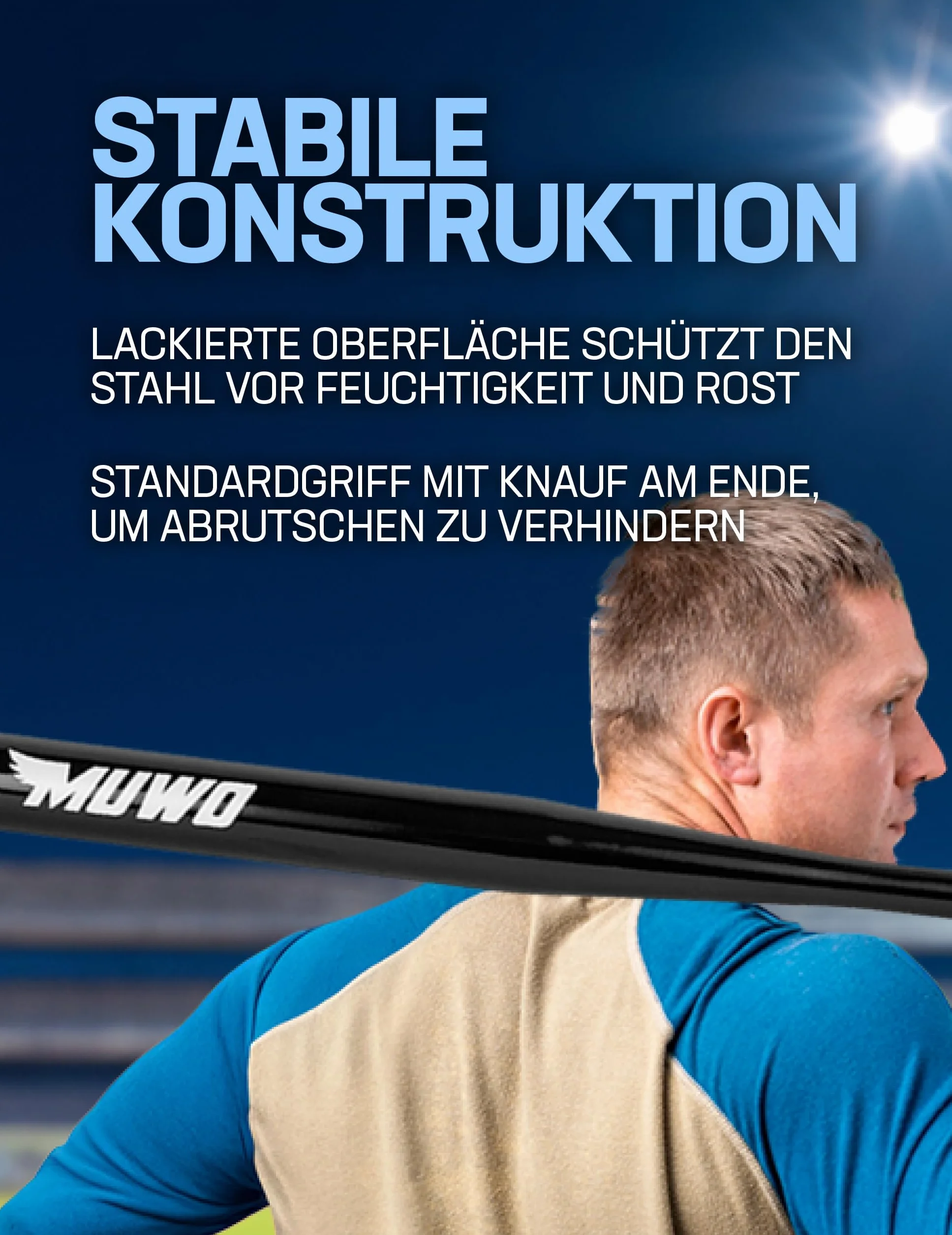 MUWO Kij baseballowy ze stali nierdzewnej z lakierowaną powierzchnią. Odpowiedni dla początkujących, hobbystów i profesjonalistów, 7 żywych kolorów. Długość: 28 cali (0,71 m), waga: 980 g