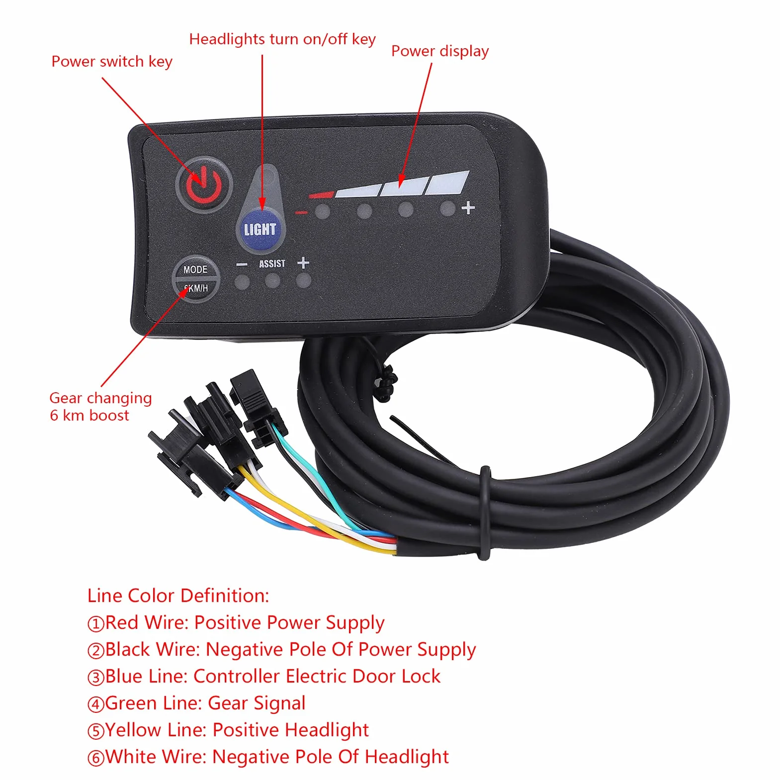 Wyświetlacz LCD roweru elektrycznego 24 V czarny panel sterowania zasilaniem LED 810 instrument odpowiedni do silnika roweru elektrycznego