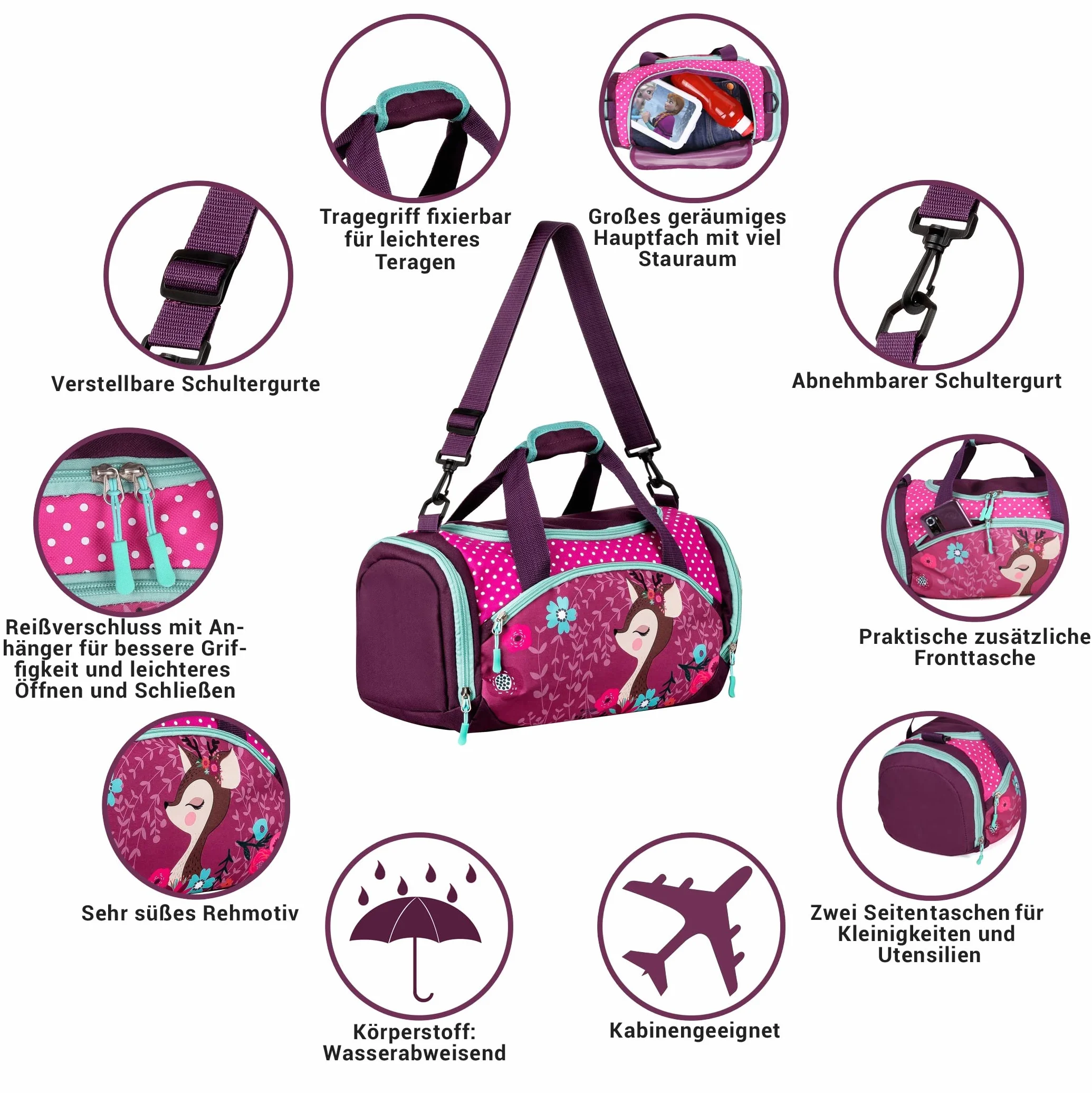 Torba sportowa Ragusa-Trade z motywem jelenia 35 x 18.5 x 22 cm