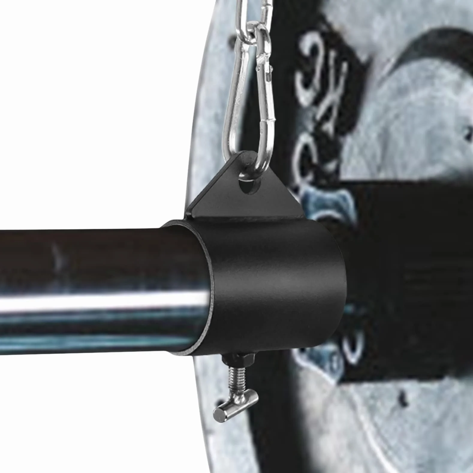 Aoneky Platforma rzędowa w kształcie litery T 5 cm mocowanie oczka z łańcuszkiem regulowany kołnierz olimpijski do pojedynczego uchwytu D Triceps Lat Pull Down Bar