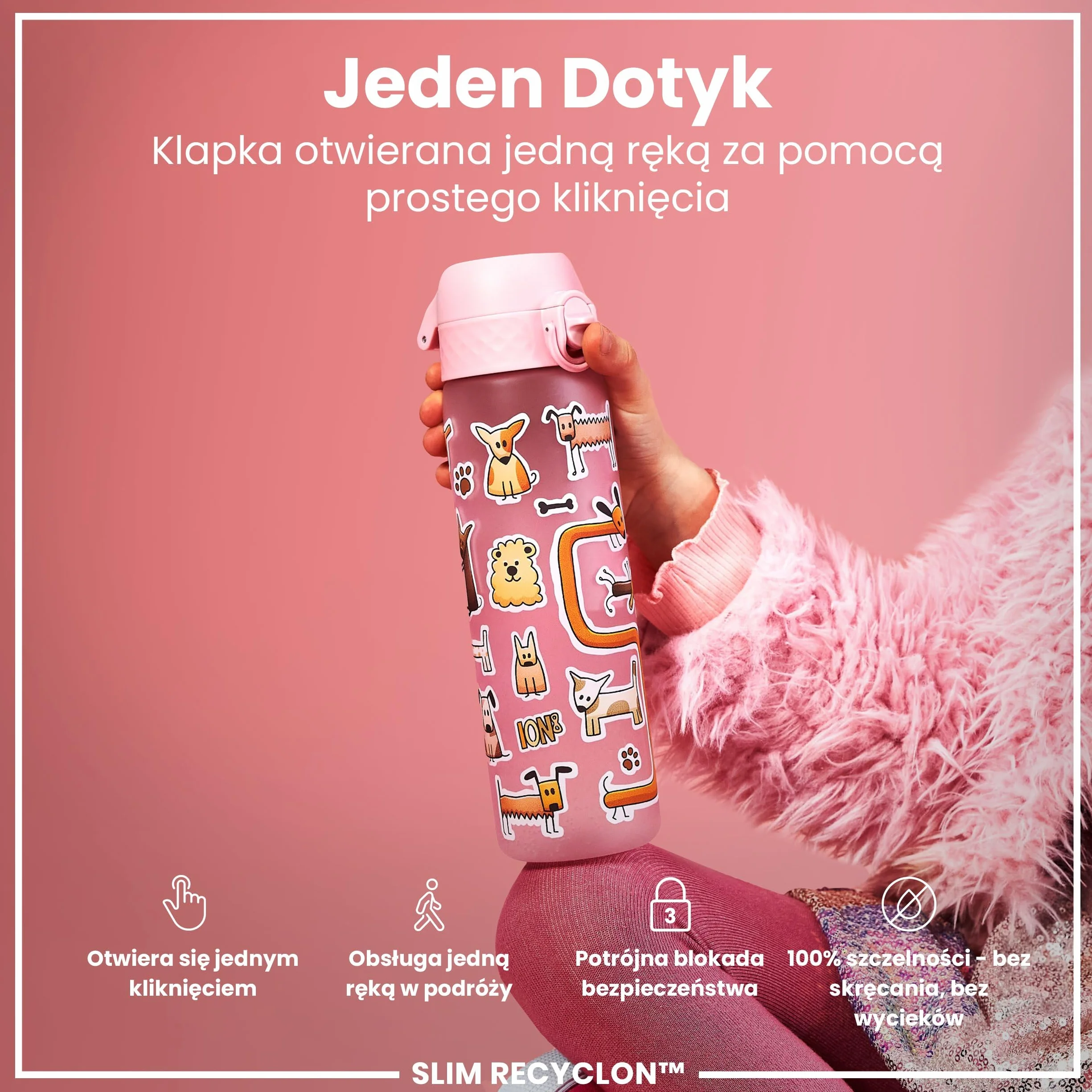 ION8 Butelka na Wodę 500 ml Szczelna Bez BPA Łatwe Otwieranie