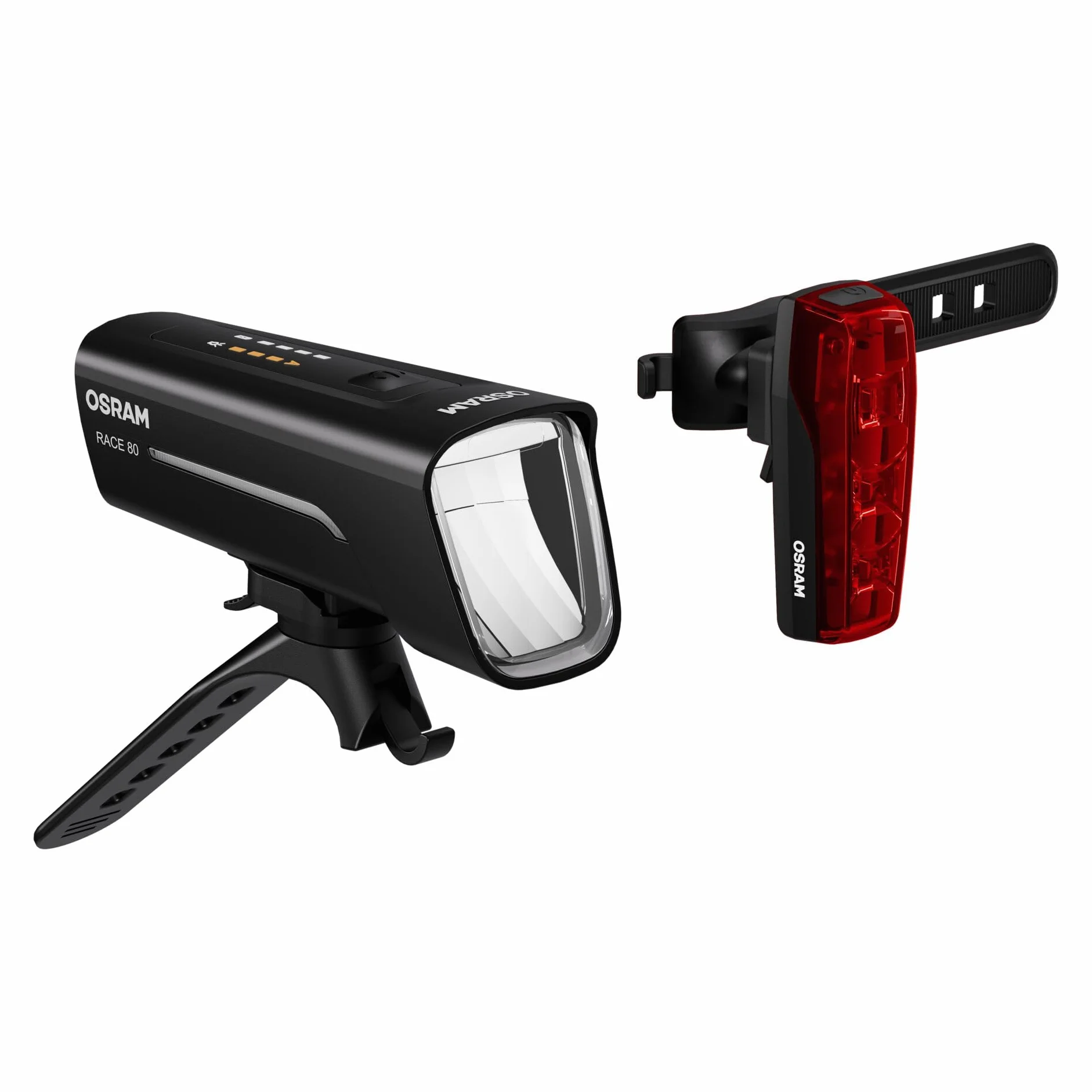 OSRAM LEDsBIKE RACE 80 SET, zestaw akumulatorowych lampek rowerowych LED, 80 luksów