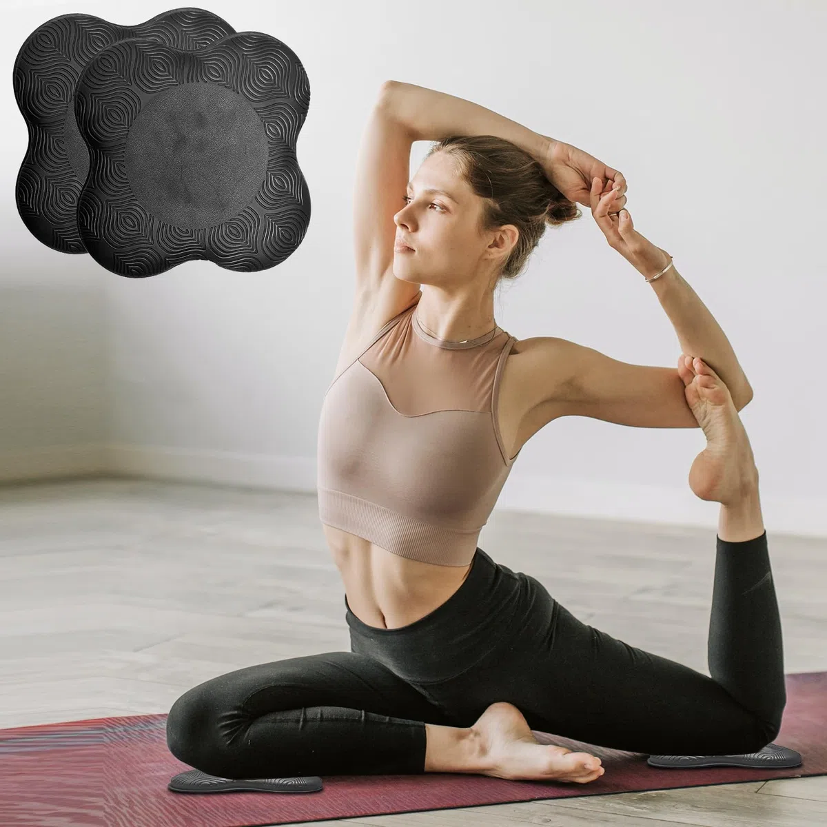 Joga ochraniacze na kolana, 2 sztuki, 20 x 20 cm, joga kolana, antypoślizgowa mata do jogi chroni kolana, łokcie i stawy, do jogi, gimnastyki, pilatesu, aerobiku