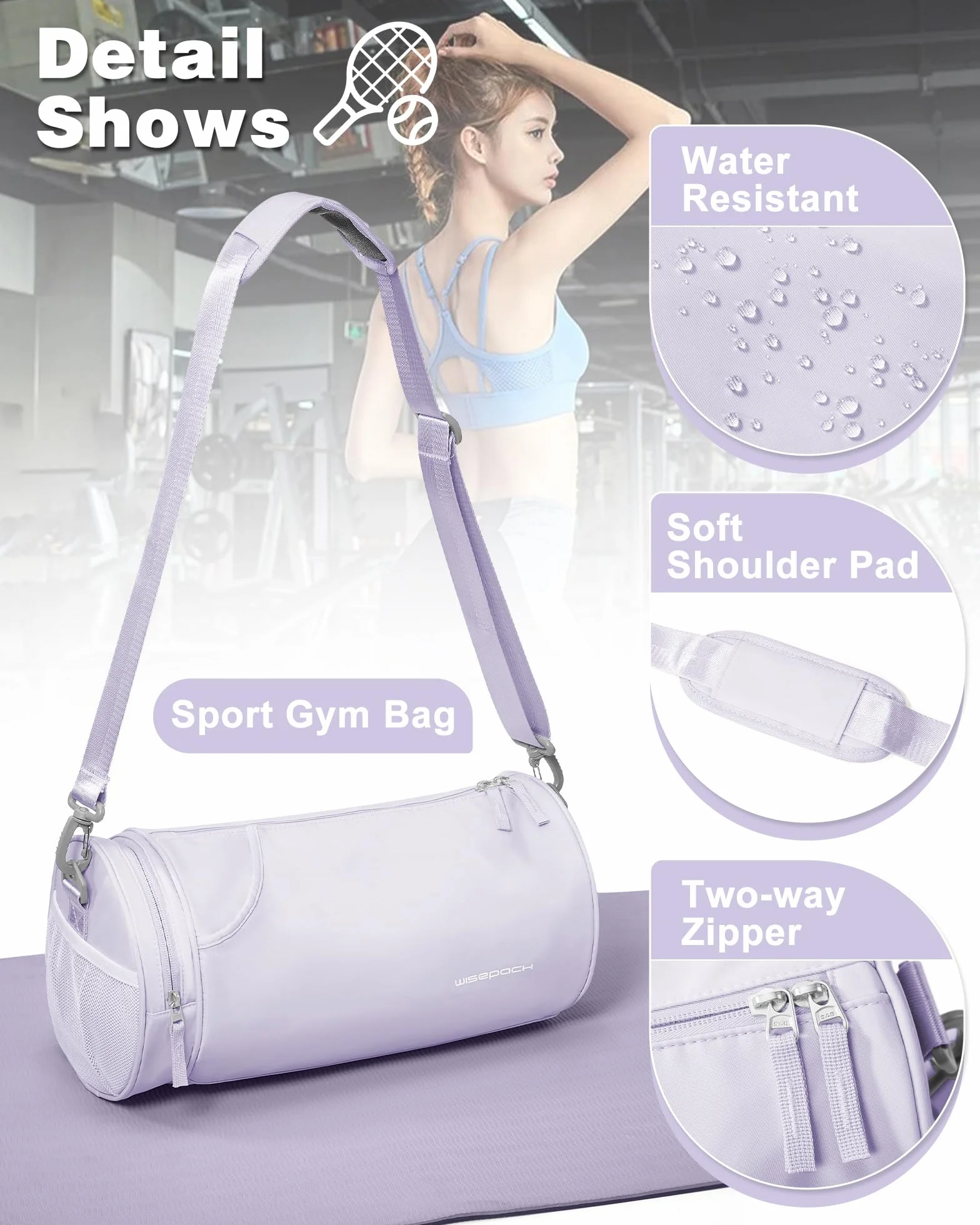 Torba sportowa na siłownię z przegrodą na buty dla mężczyzn i kobiet Fitness Holdall Barrel