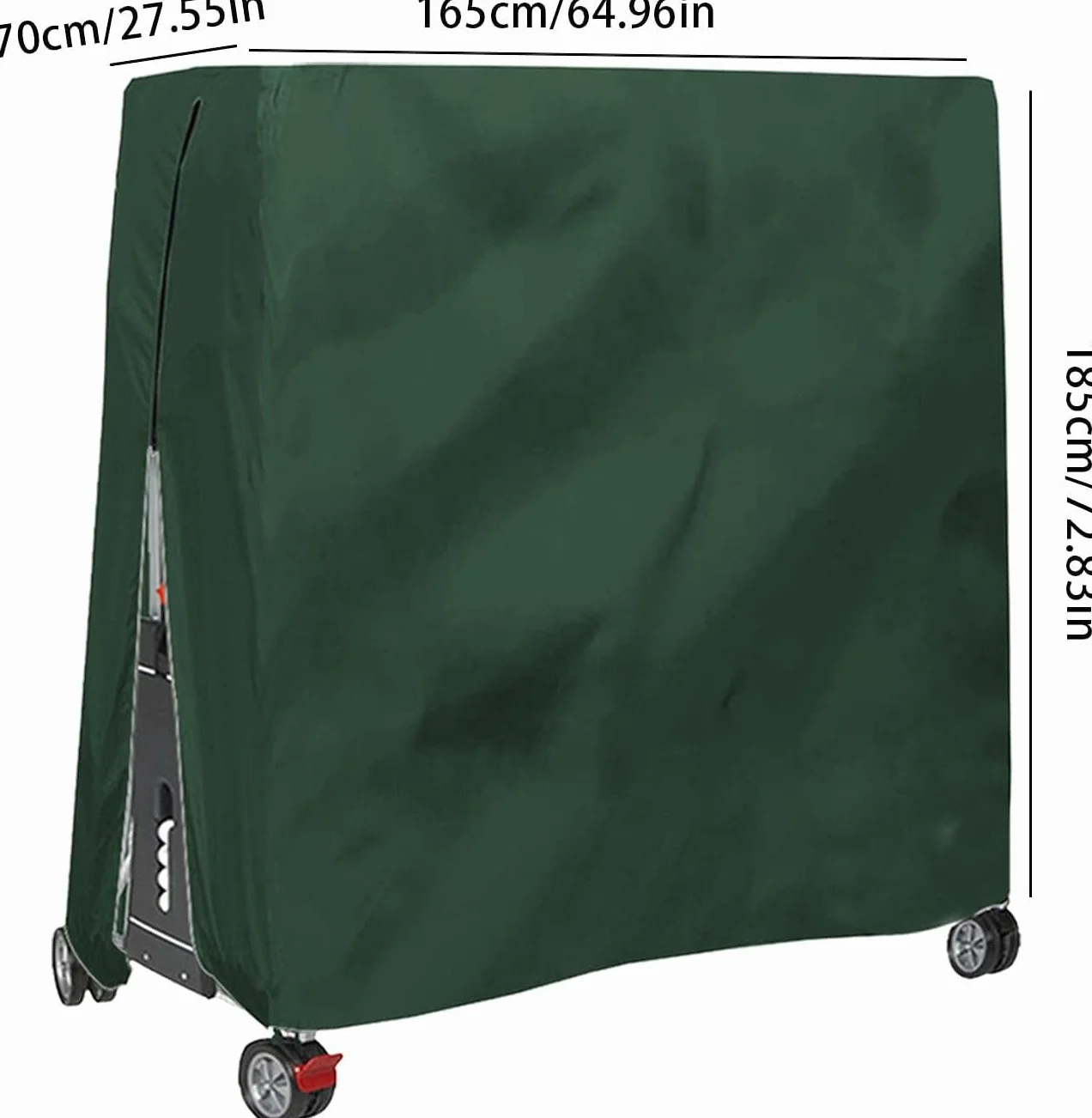 blesvt Pokrowiec na stół do tenisa stołowego 420D Oxford, wodoszczelna tkanina, pokrowiec na stół do tenisa stołowego, pokrowiec ochronny, 185 x 165 x 70 cm (zielony)