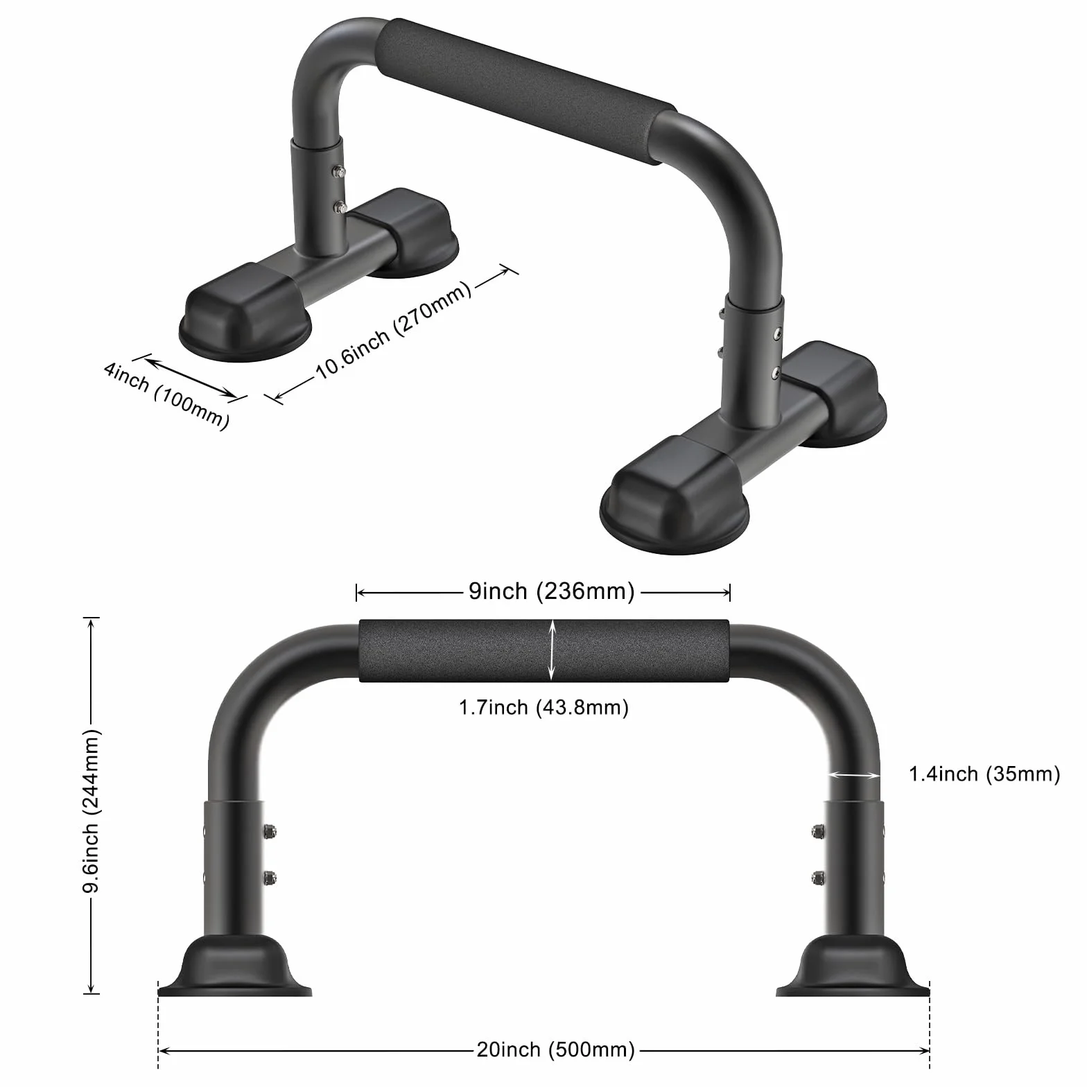 Dolibest Statyw do pompek, drążki paralletowe, stojak na rękę, sprzęt kalisteniczny, do L-Sit/Dip Bar/Bodybuilding/Sprzęt do treningu siłowego/domowej siłowni trening na podłodze fitness ćwiczenia