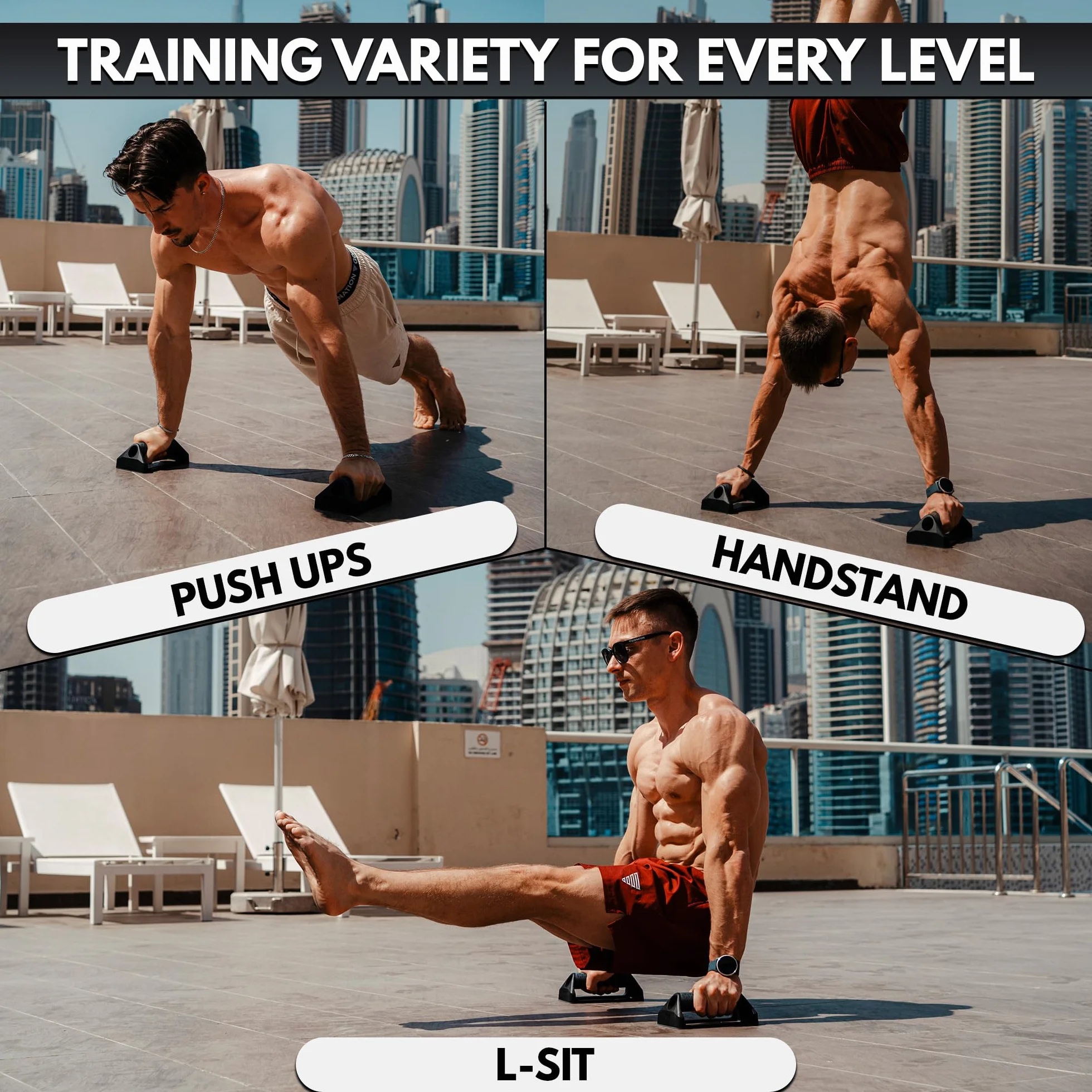 GORNATION Uchwyty push-up z antypoślizgową podstawą do ćwiczeń w domu i na zewnątrz, lekkie, trwałe stojaki push up z ergonomicznym uchwytem do treningu siłowego