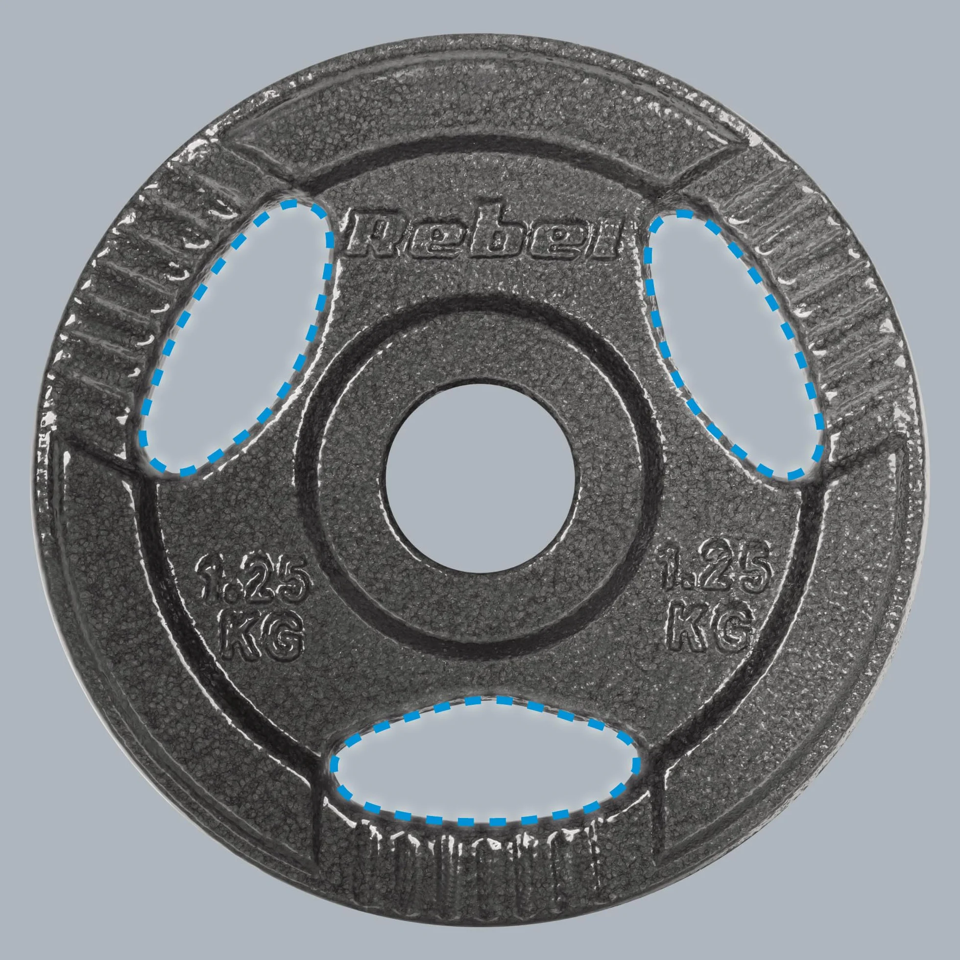 Rebel Zestaw Obciążeń Żeliwnych 4x1.25kg Otwór 31mm Talerz z Uchwytami RBA-2132