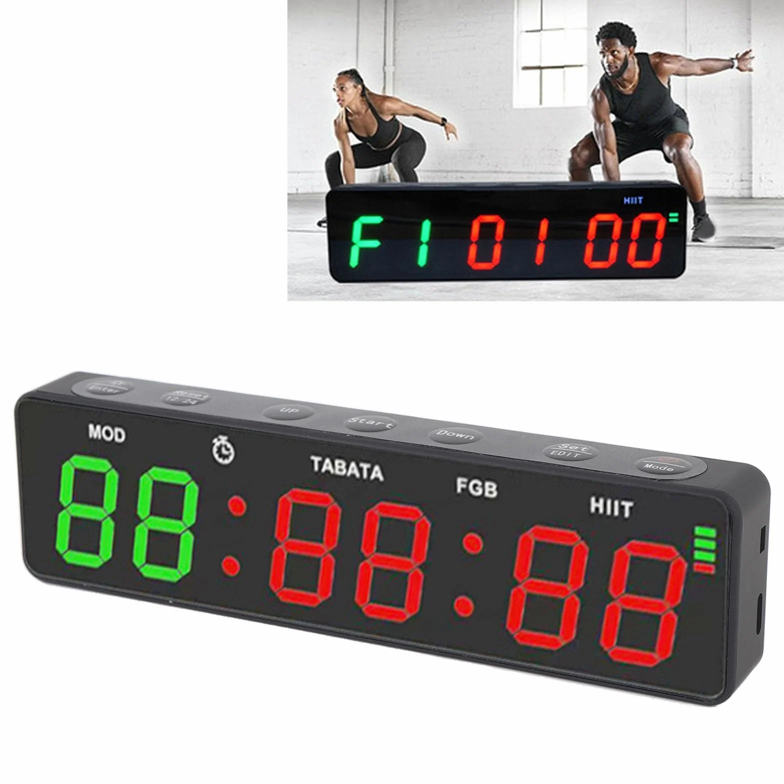 Cyfrowy Zegar ścienny LED Timer na Siłowni Czas Treningowy Stopwatch Countdown