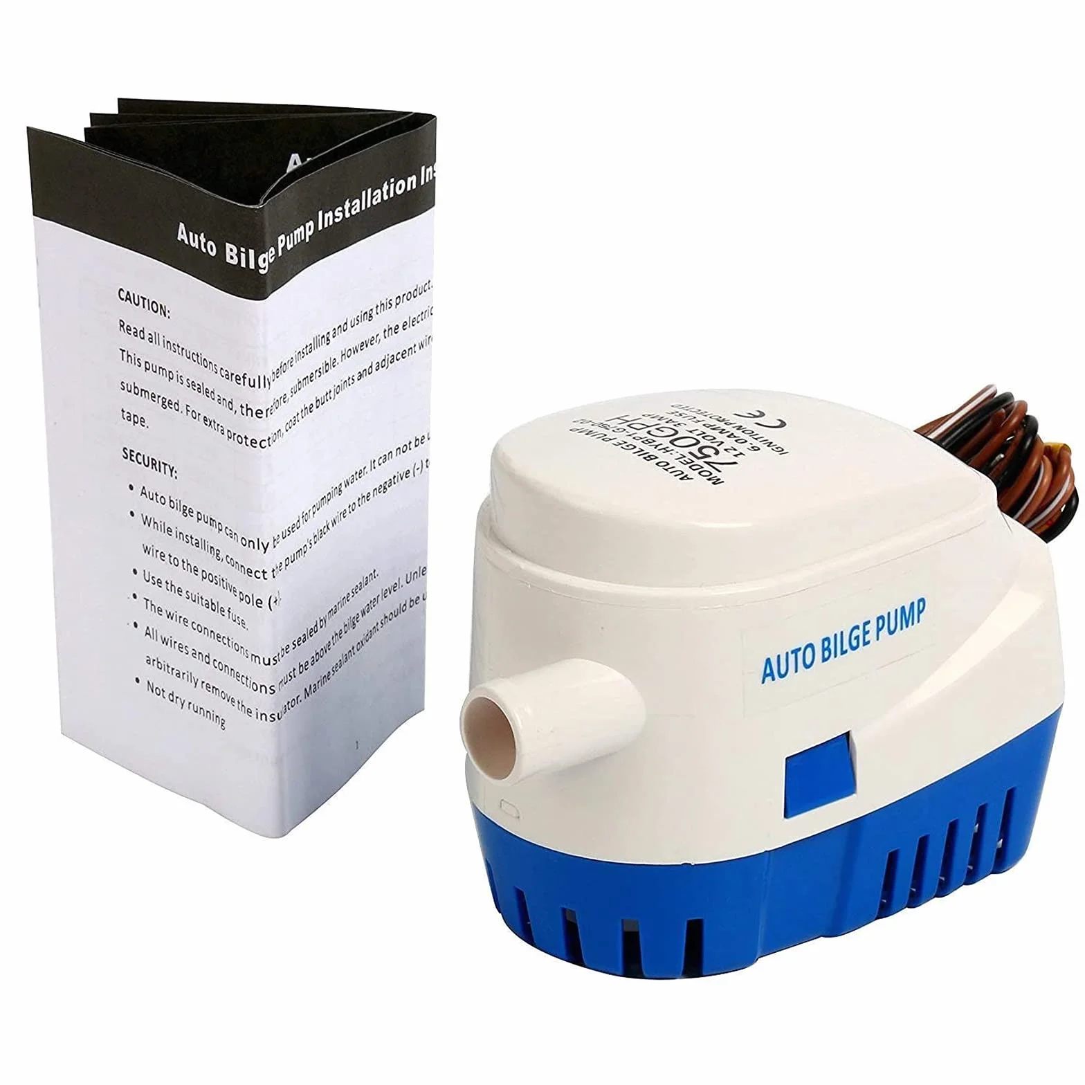FreeTec Pompa zęzowa 12 V, automatyczna pompa zęzowa 750 GPH z przełącznikiem pływakowym