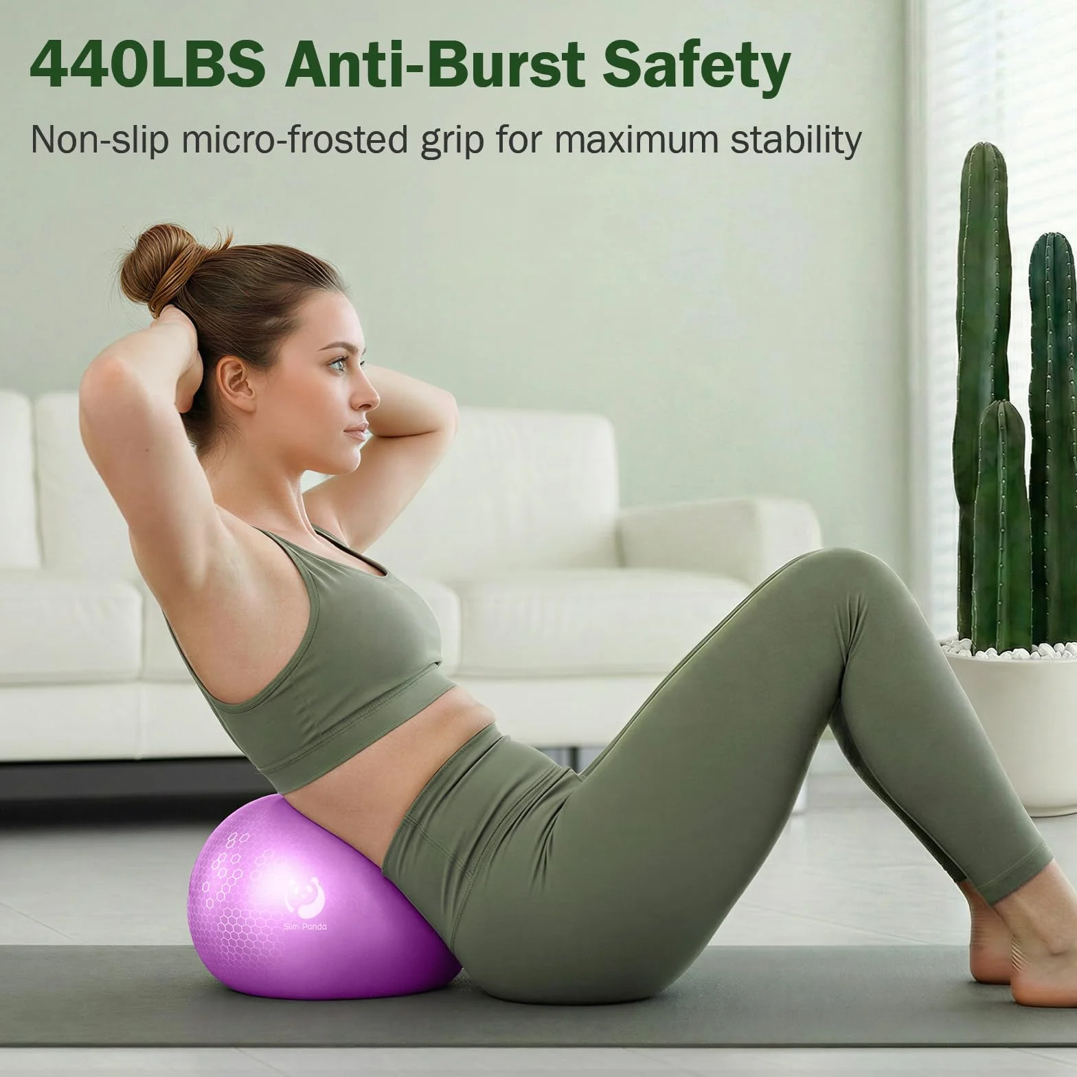 Slim Panda Mini piłka do pilatesu， Piłka do ćwiczeń mała, 23 cm, do pilatesu, z nadmuchiwaną słomką, miękka piłka do jogi, do terapii seniorów, domu, fitnessu, treningu równowagi