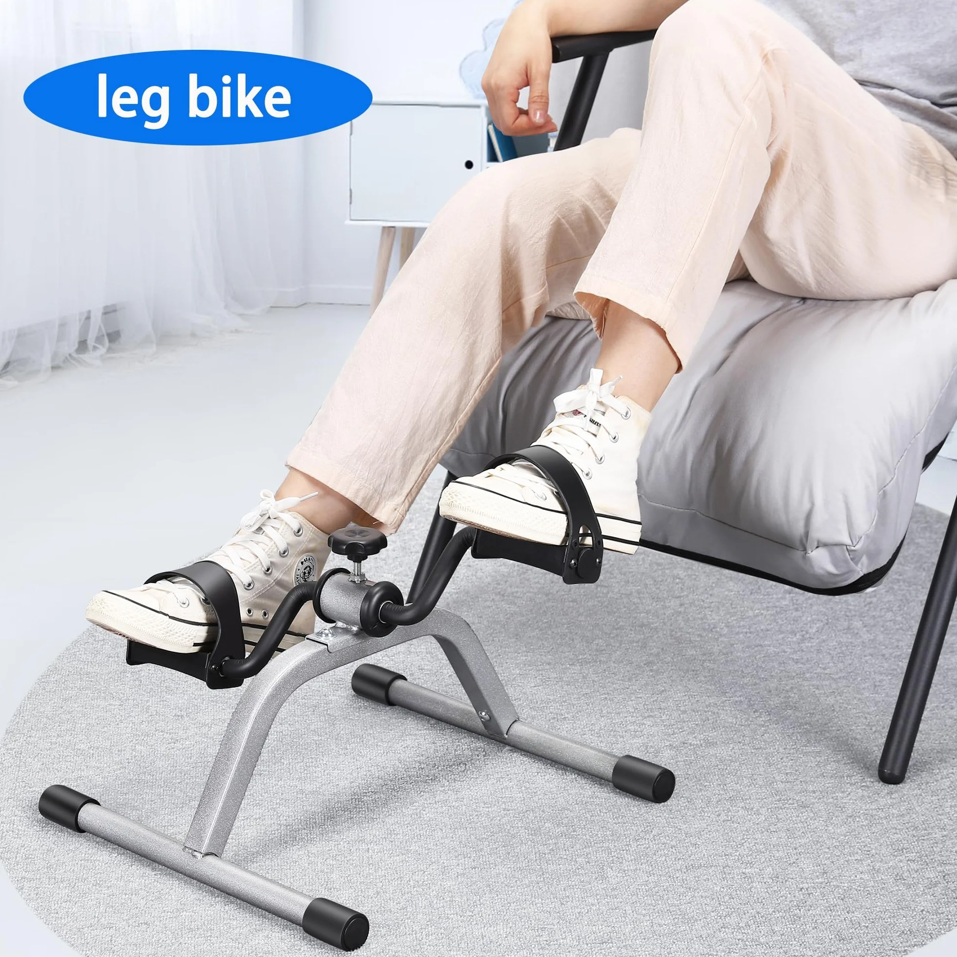 Mini rower treningowy z pedałami, lekki przenośny rower podłogowy