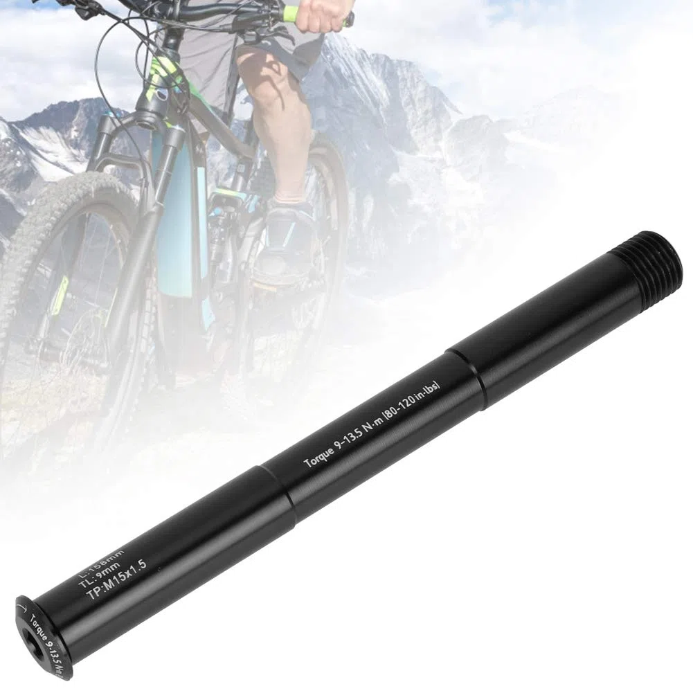 Keenso Oś widelca przedniego, rura piasty ze stopu aluminium dzięki wzmocnieniu fali do rowerów górskich RockShox (czarna) (15 x 110 mm (158 l)