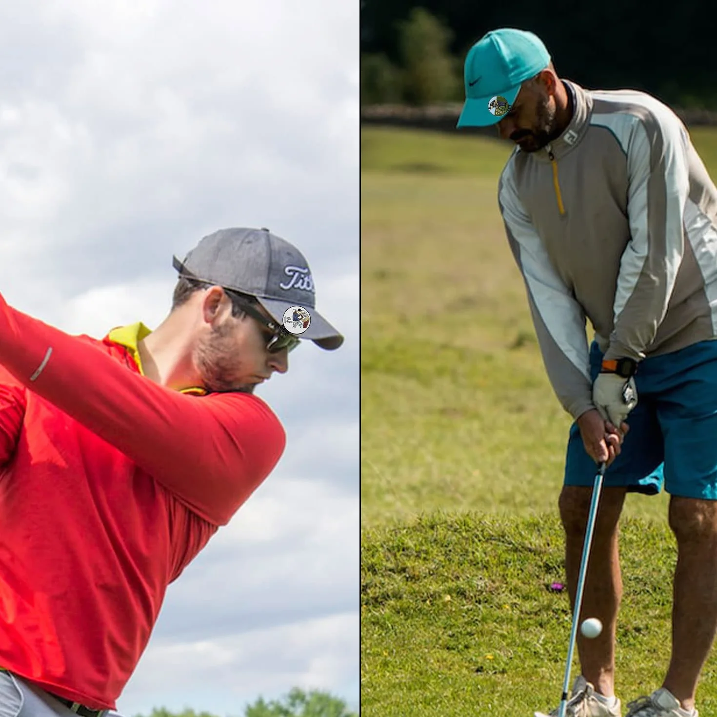2 Szt., Znacznik Pileczki Golfowej, Uchwyt Znacznika Pilki Golfowej Znacznik Pilki Golfowej Zabawny Klips do Kapelusza Golfowego Akcesoria Golfowe dla Mezczyzn Kobiet Milosników Golfa