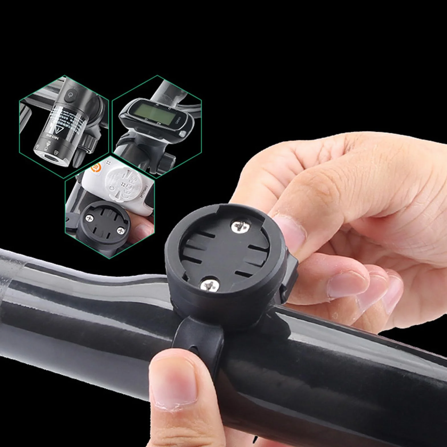 Uchwyt komputera rowerowego Kompatybilny z Garmin Edge, CAT Eye, XOSS, iGPSPORT, latarka rowerowa MAGICSHINE, do kierownicy 25,4-31,8mm