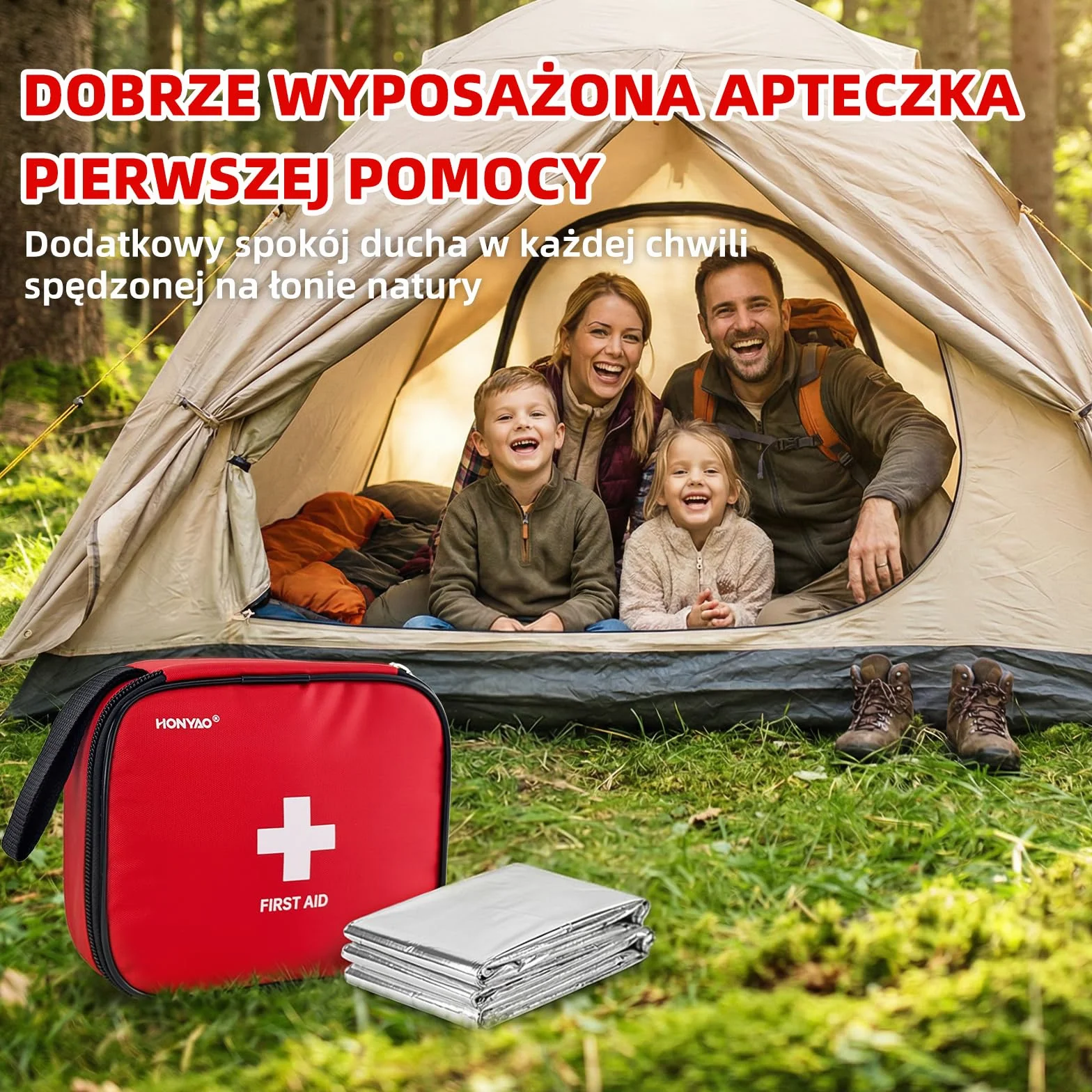 HONYAO Apteczka Pierwszej Pomocy 125 szt, Mini Apteczka Pierwszej Pomocy, Mini Apteczka Podróżna, Kompaktowy Apteczka, First Aid Kit do Łódka Rower Work Camping Mountain Piesze wycieczki Samochód