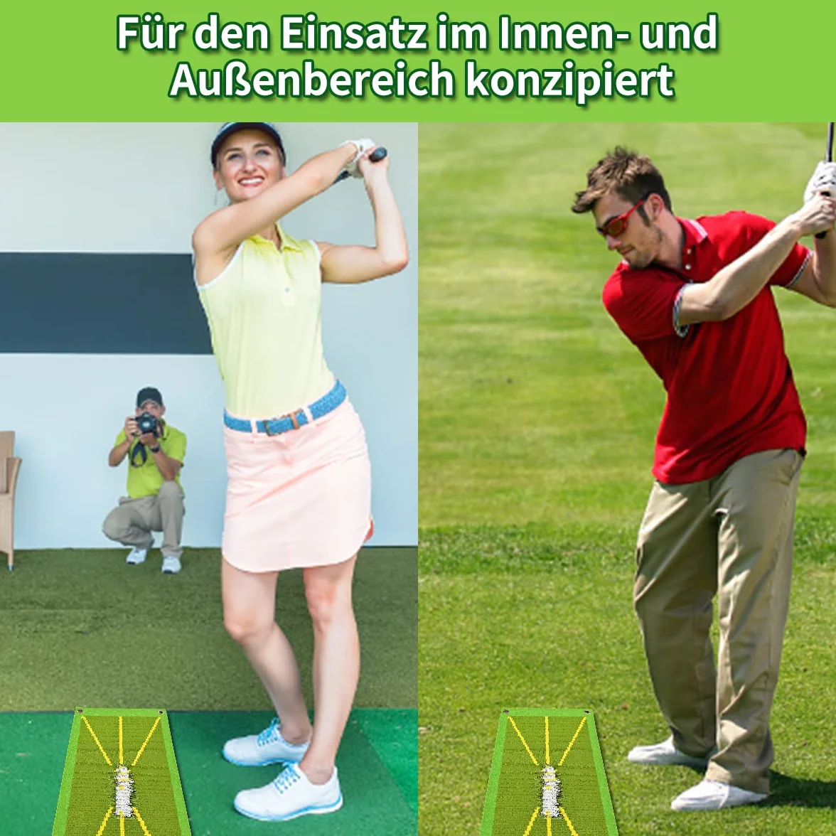 Maxee Mata do treningu golfa, mata treningowa do golfa do wykrywania uderzeń, do analizy drogi zamachowej i prawidłowego trzymania rakiety, mata do ćwiczeń golfowych do użytku wewnątrz i na zewnątrz,