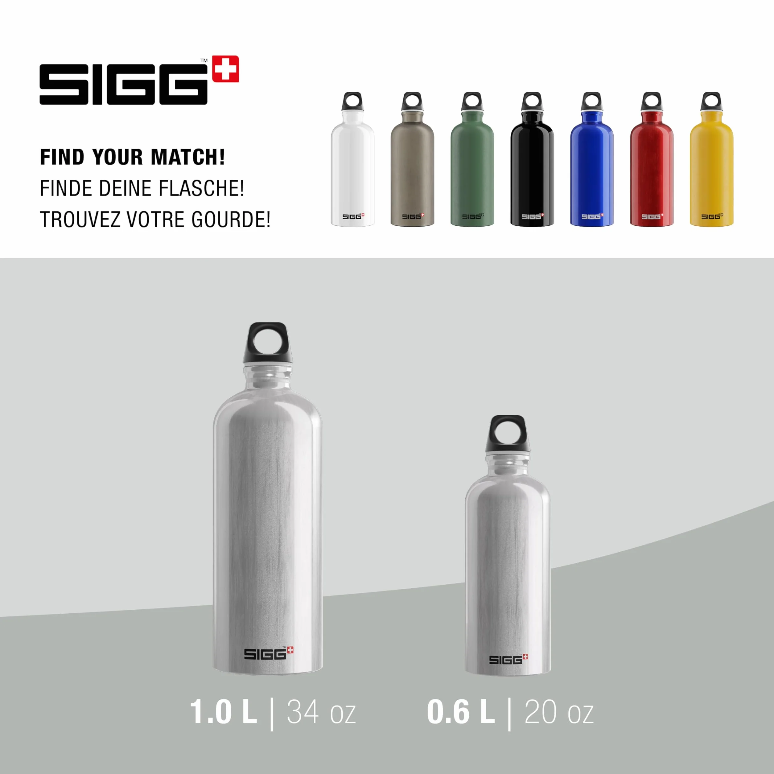 SIGG Traveller butelka na napoje (0,6 l), bez substancji szkodliwych i szczelna, lekka jak piórko butelka na napoje z aluminium