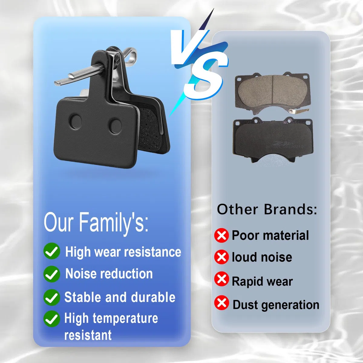 6 Par Klocków Hamulcowych Rowerowych dla Shimano B01S B03S B05S, Wysokowydajne Półmetalowe Klocki Hamulcowe Tarczowe, Kompatybilne z MT200 MT400 MT500 T675 M575 M525 M495 M486 M485